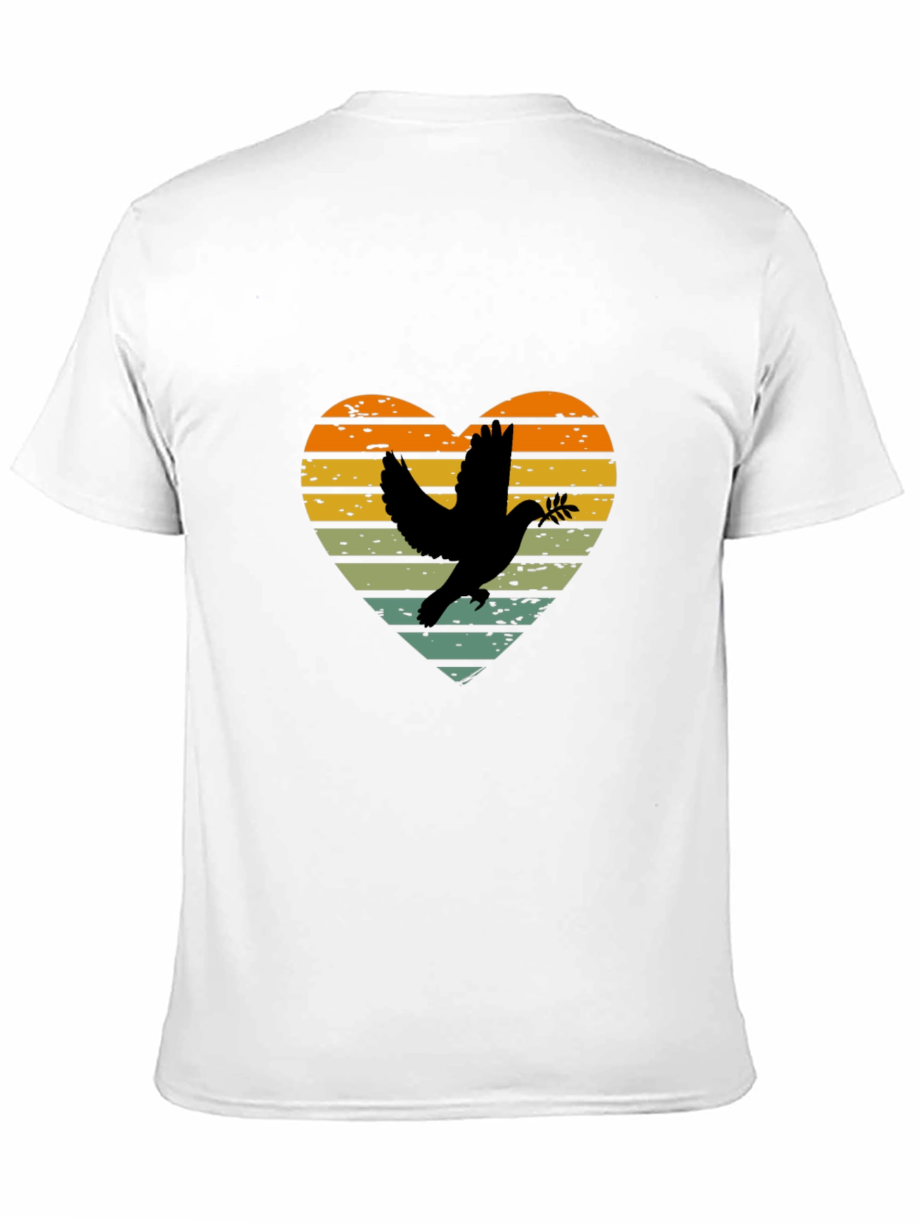 Dove Heart Graphic T-Shirt - Peace & Love Design - 11