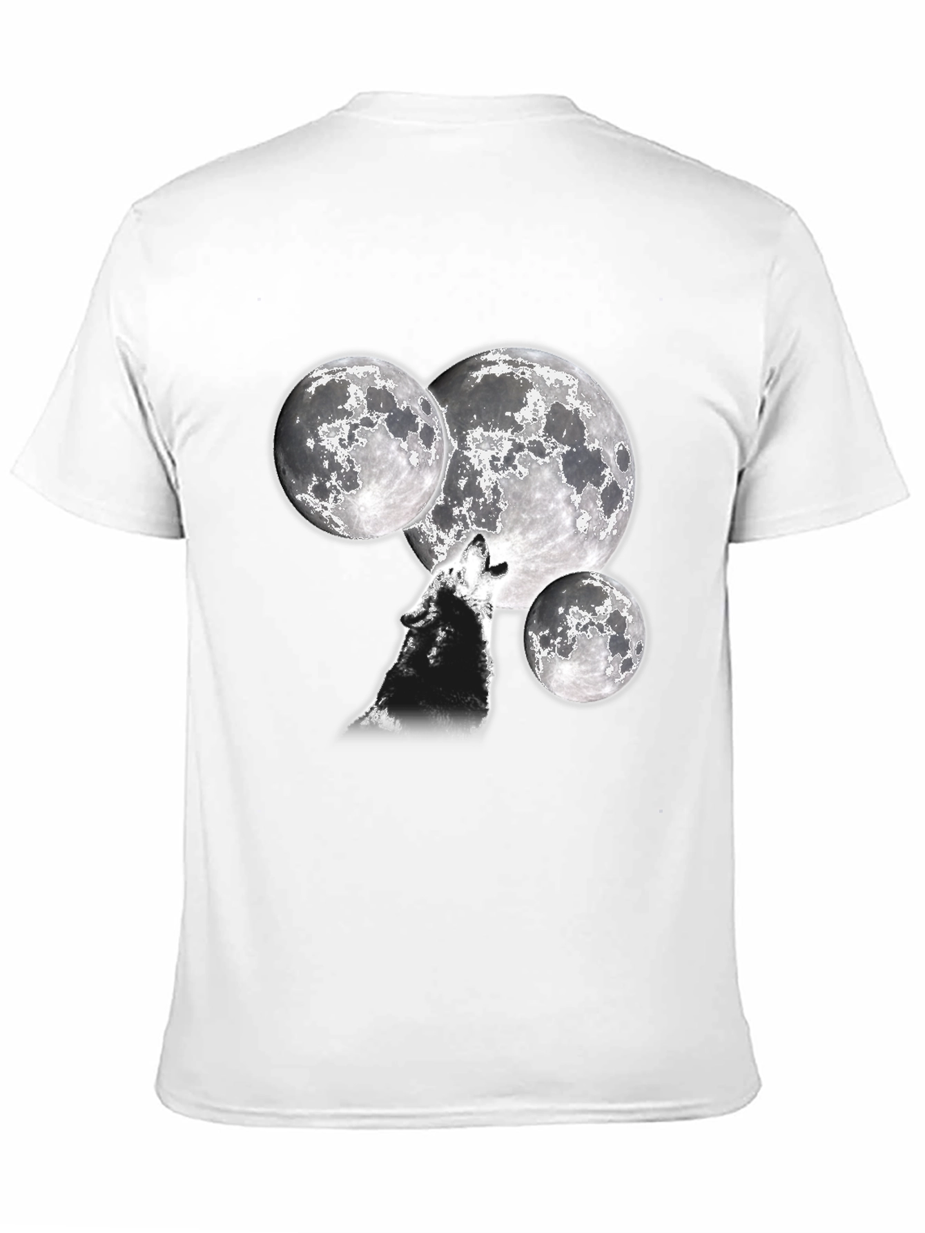Black Wolf Howling at Moon T-Shirt view 11