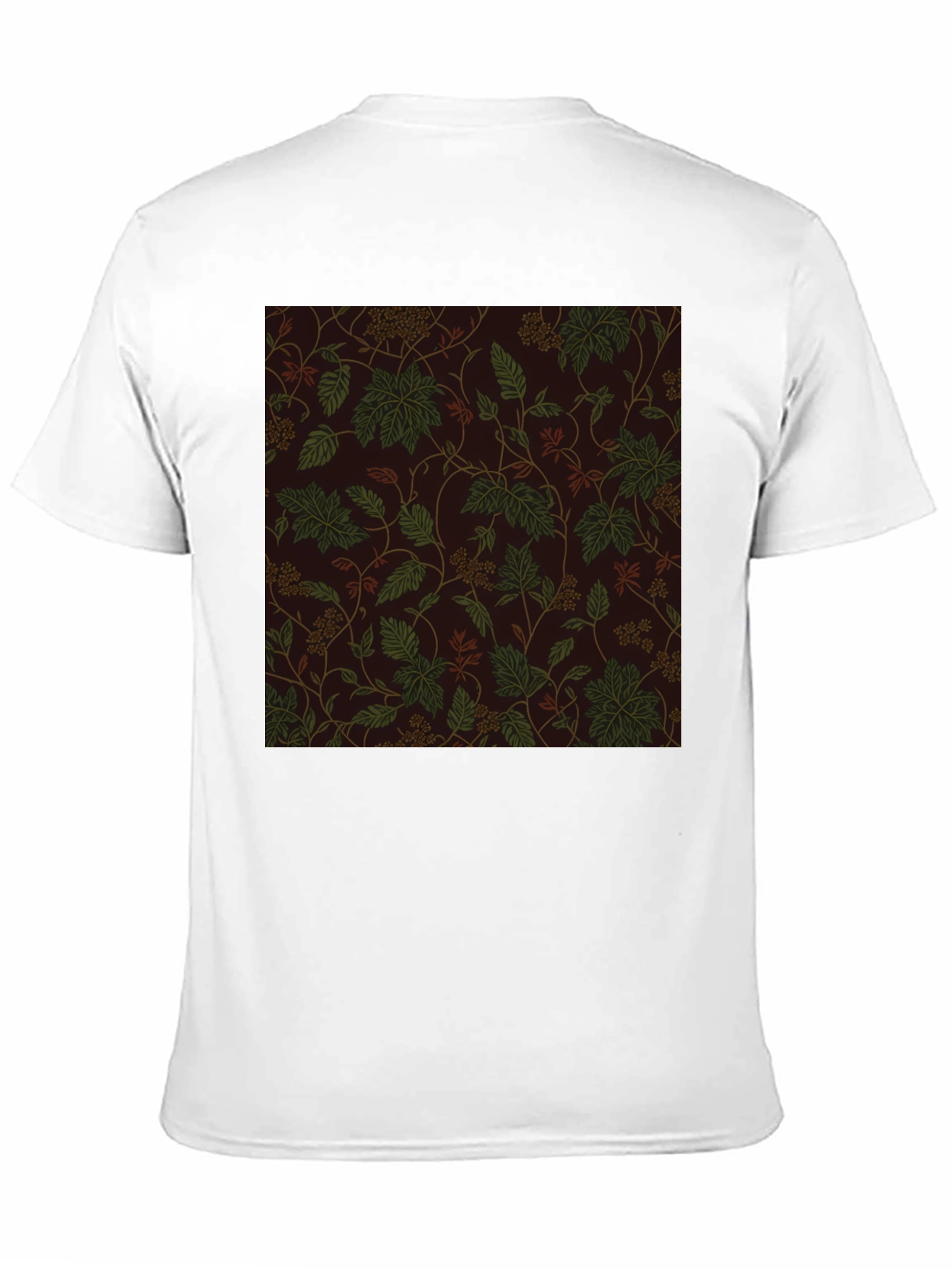 Black Botanical Print Crew Neck Tee view 11