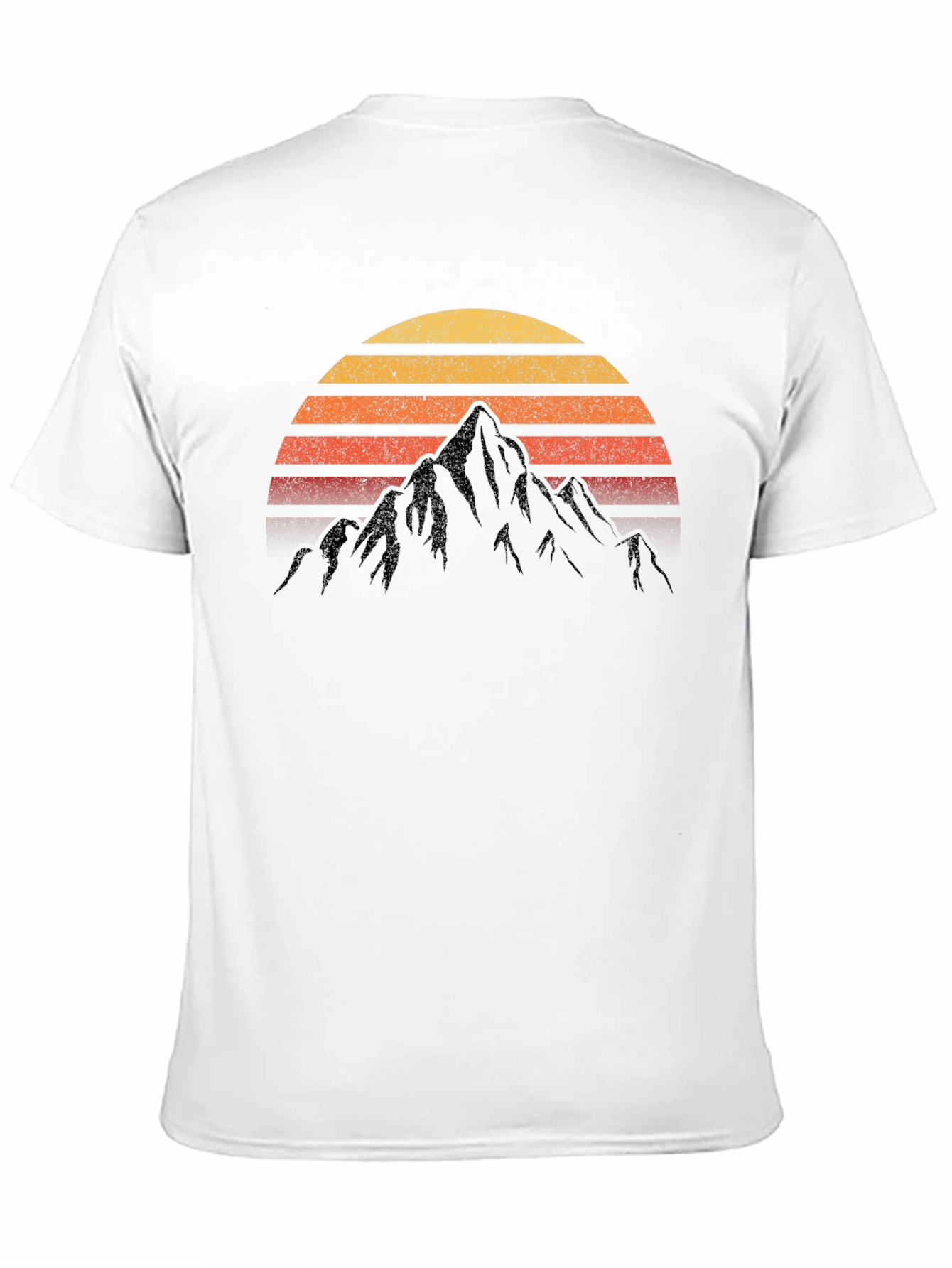 Black Retro Mountain Sunset T-Shirt view 11