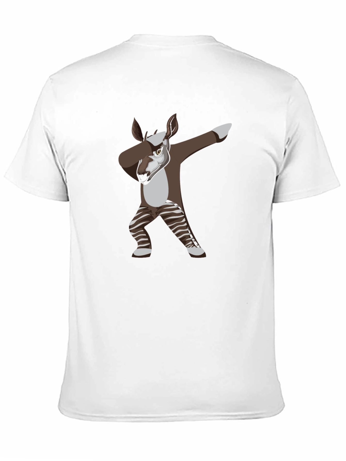 Black Dabbing Okapi Graphic Tee - Cool Animal T-Shirt view 11