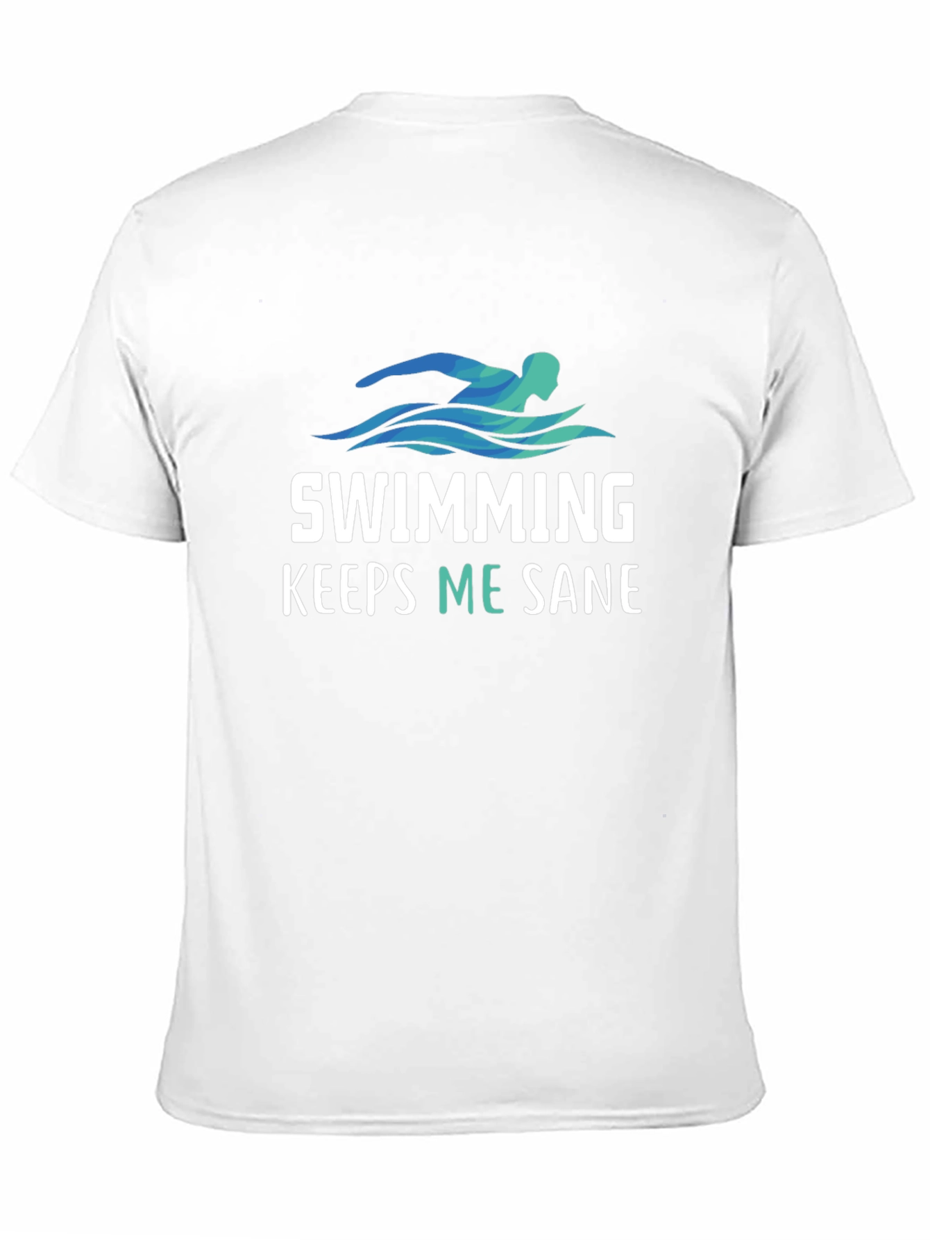 Black Swimming Keeps Me Sane T-Shirt view 11