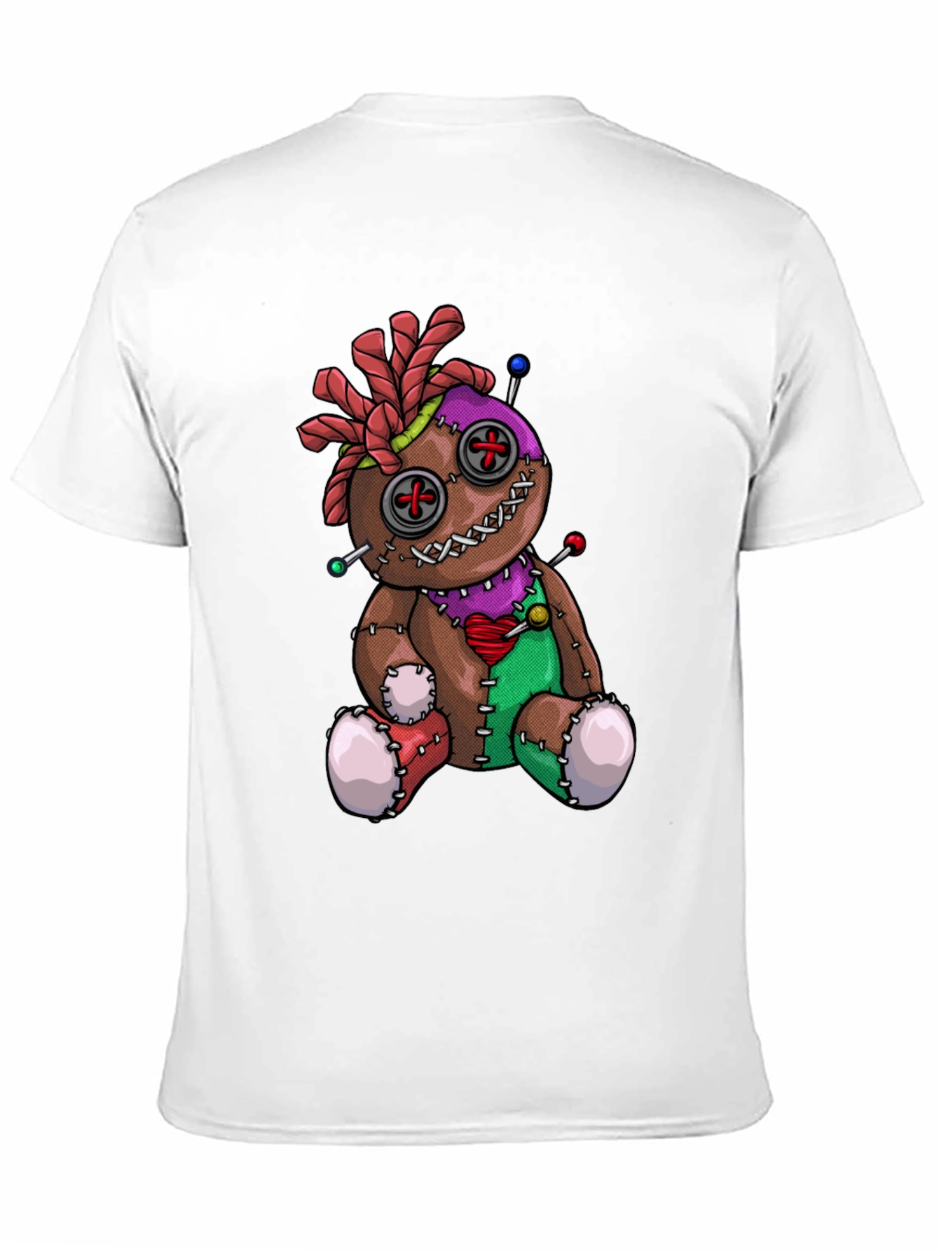 Black Voodoo Doll Graphic T-Shirt - Unique Spooky Design view 11