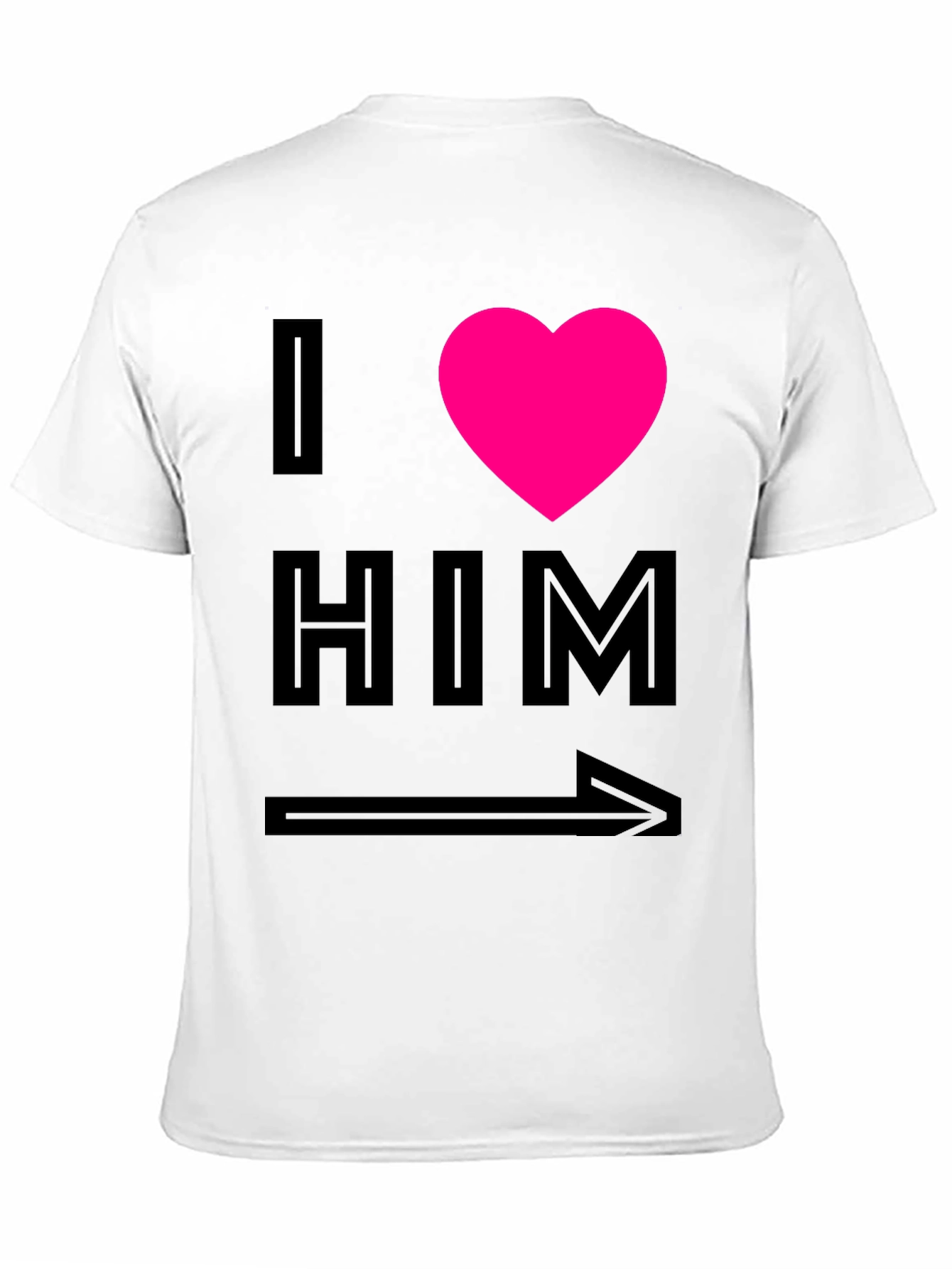 Black I Heart Him Graphic Tee - Black Unisex T-Shirt view 11