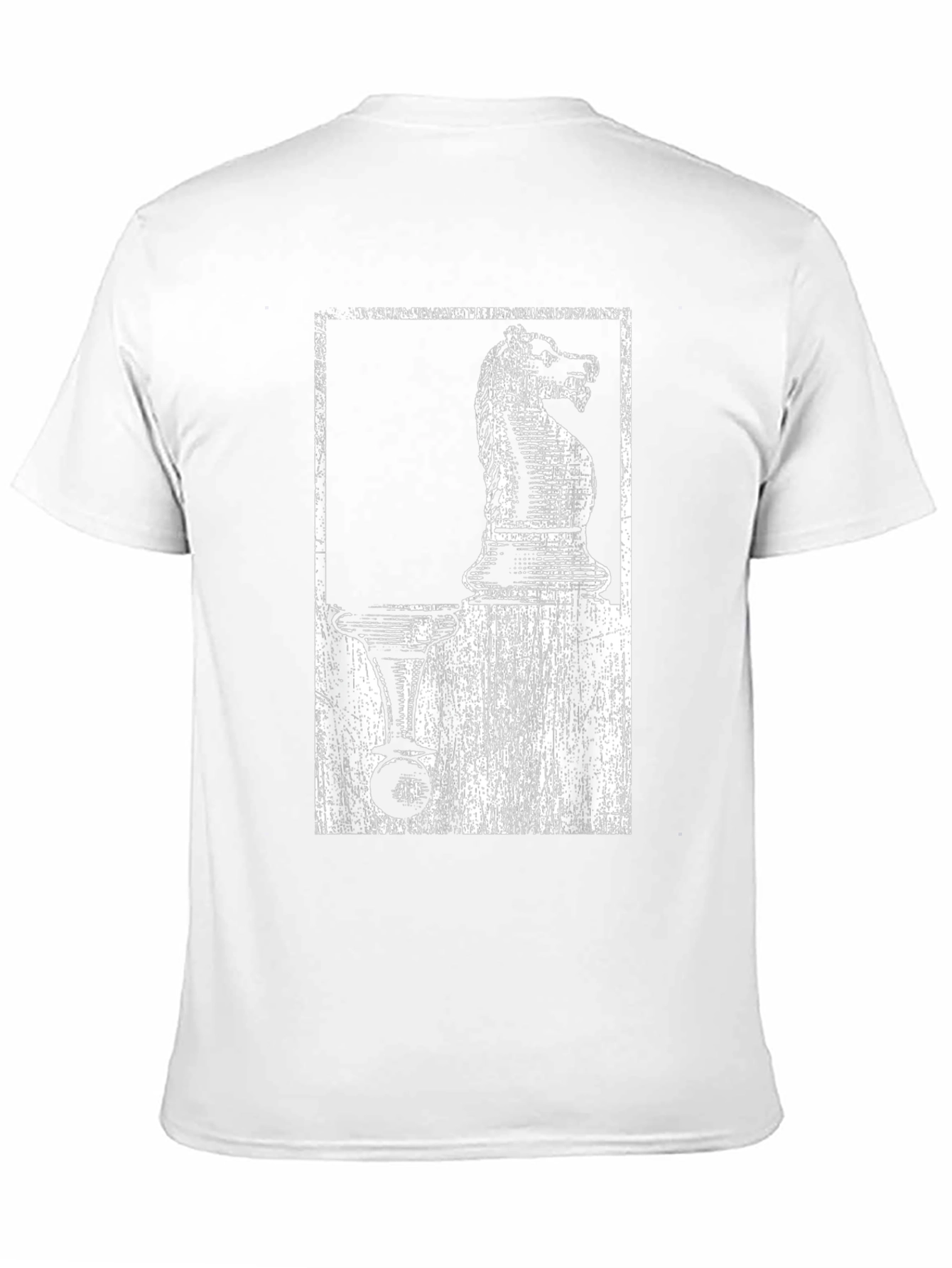 Black Chess Knight & Pawn Graphic Tee - Black Cotton Blend view 11