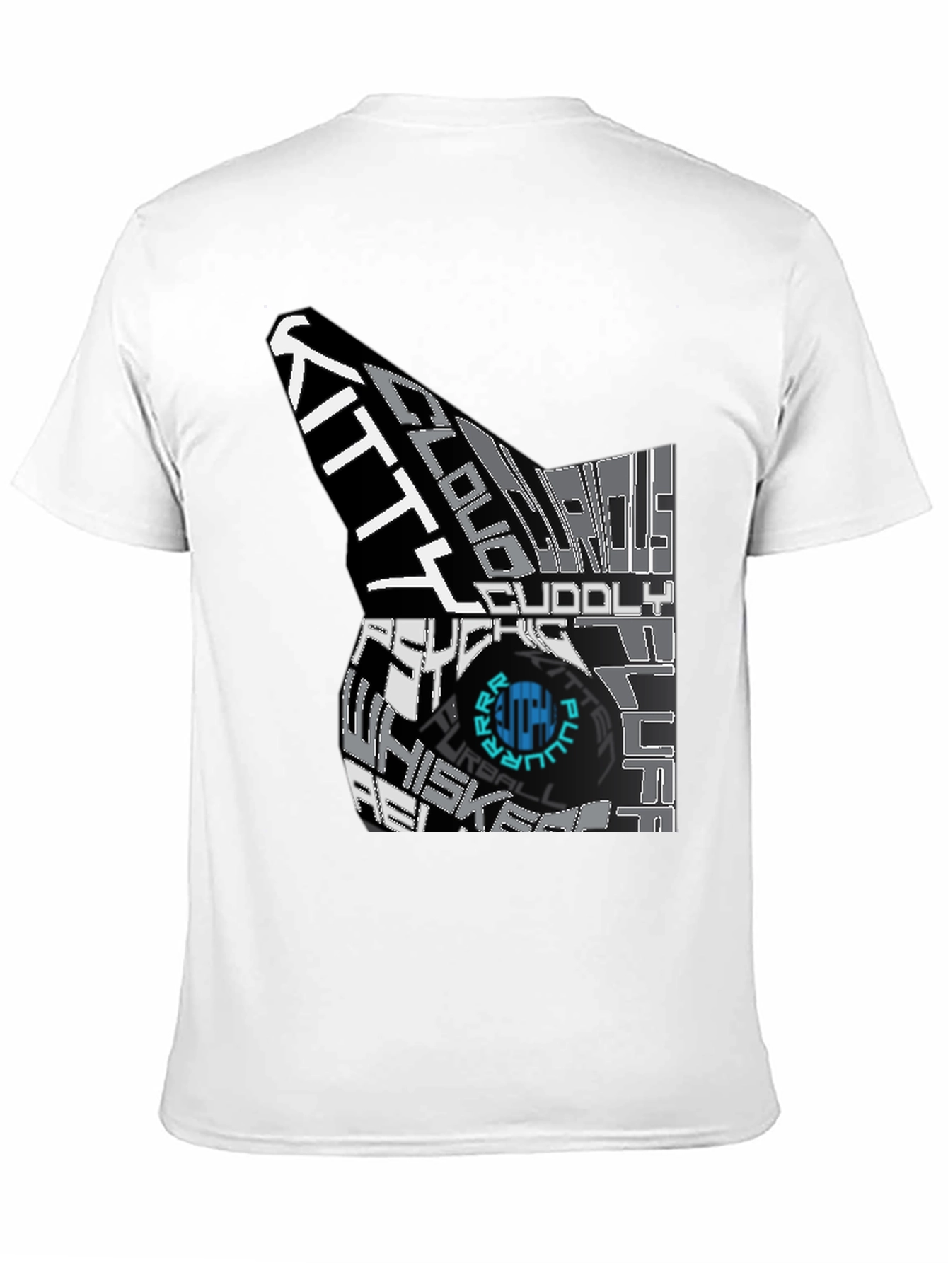 Black Cool Cat Typography T-Shirt view 11