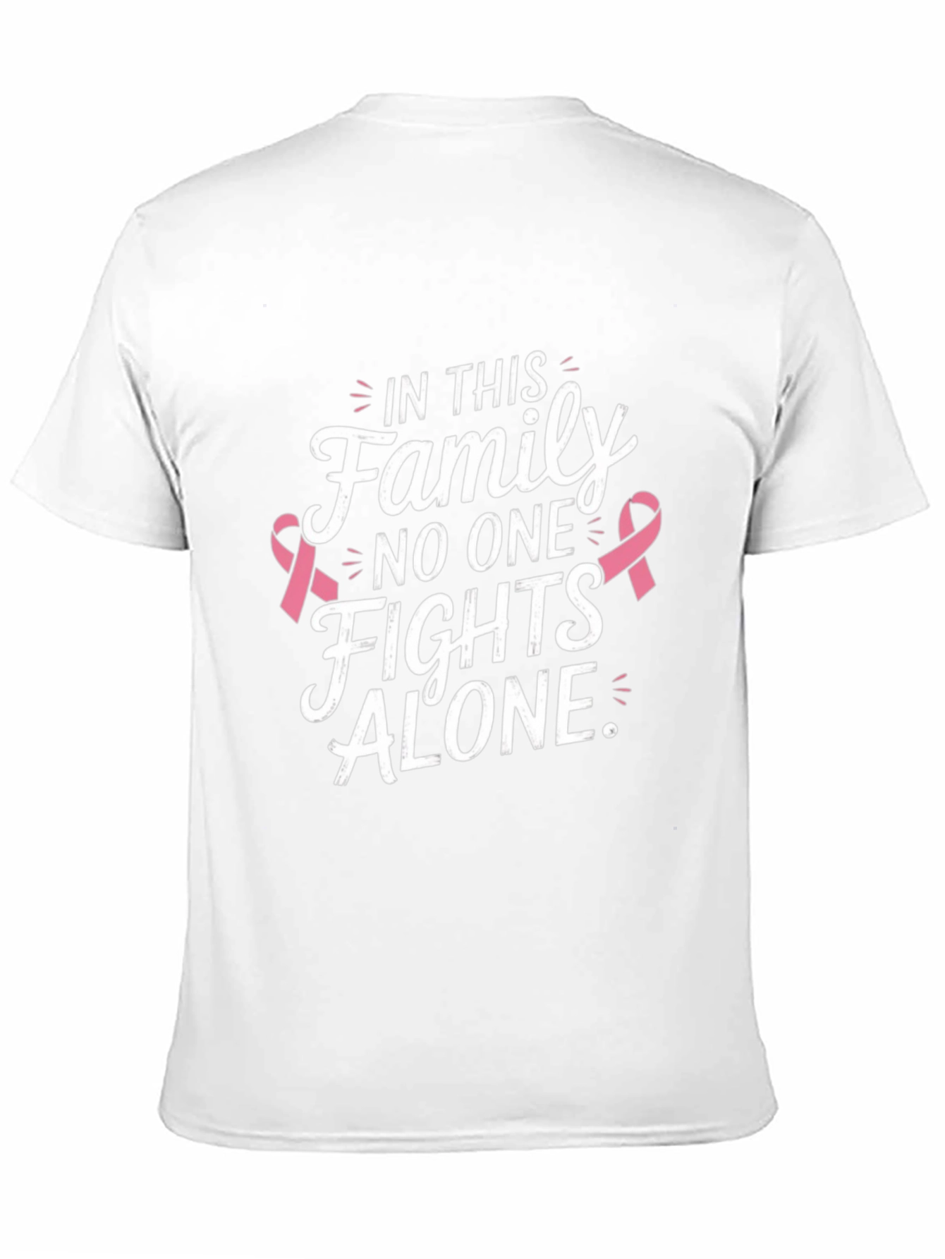 Black Family Fights Alone Breast Cancer Awareness T-Shirt view 11