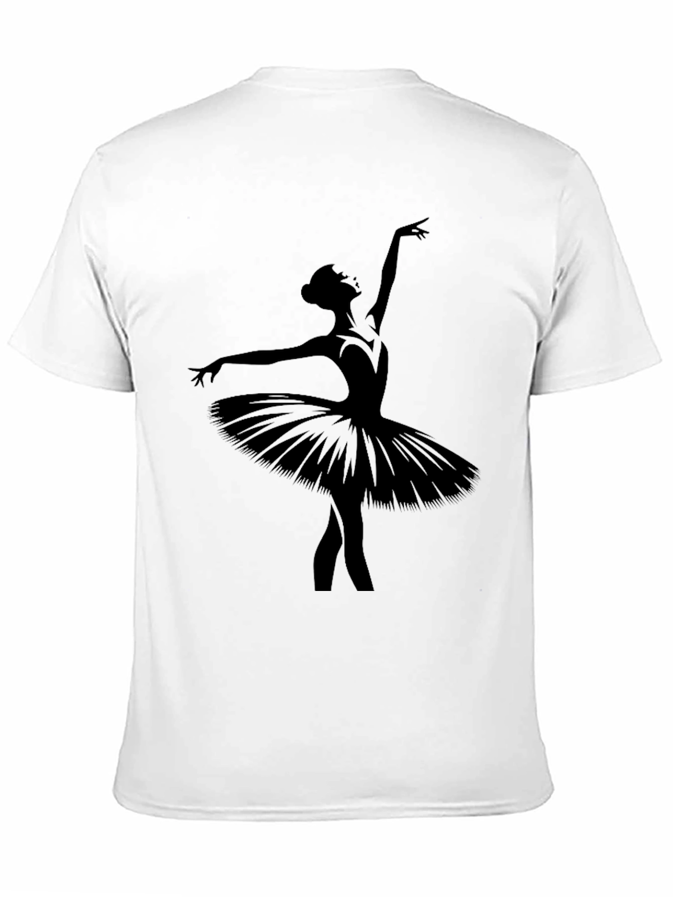 Black Ballerina Silhouette Graphic T-Shirt - Black view 11