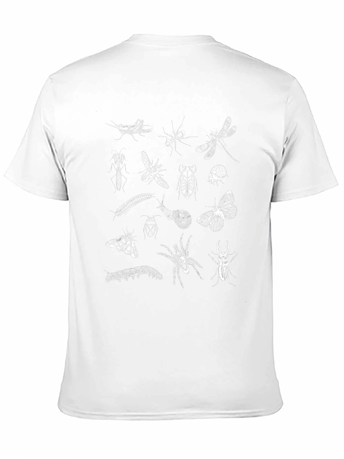 Black Insect Sketch Graphic Tee - Unisex Black T-Shirt view 11