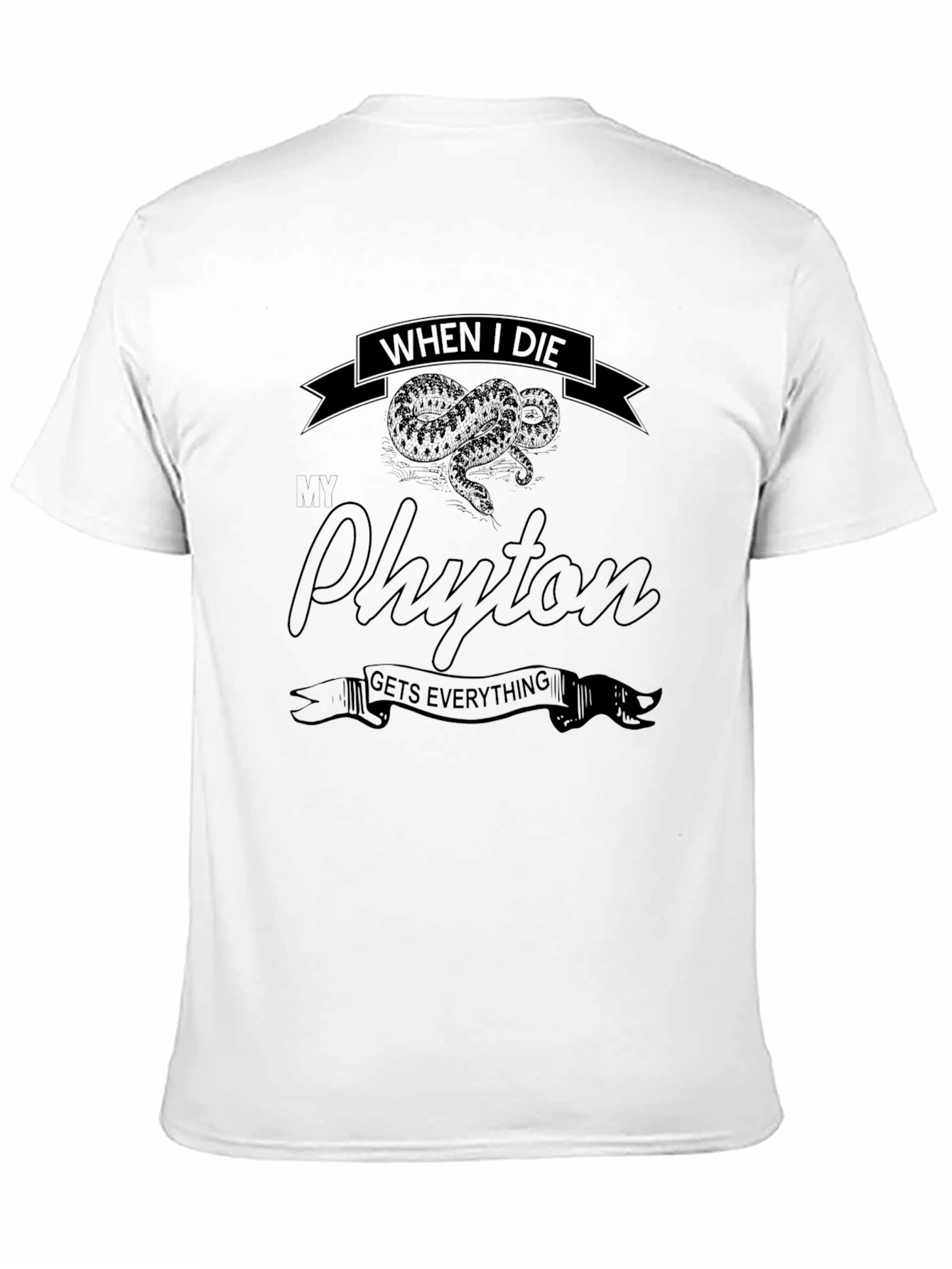 Black Python Snake Novelty T-Shirt view 11