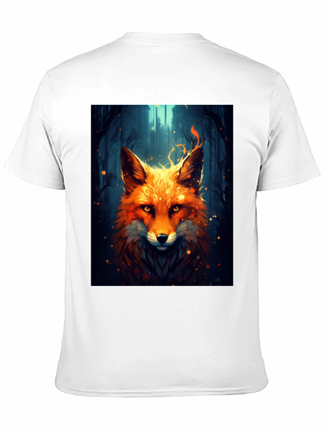 Black Fiery Fox Graphic Tee - Bold Animal Print Shirt view 11