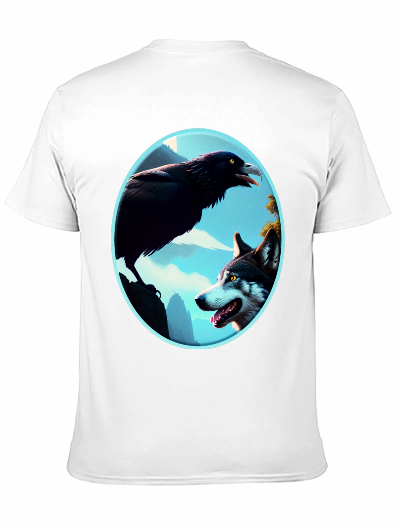 Black Raven and Wolf Graphic Tee view 11
