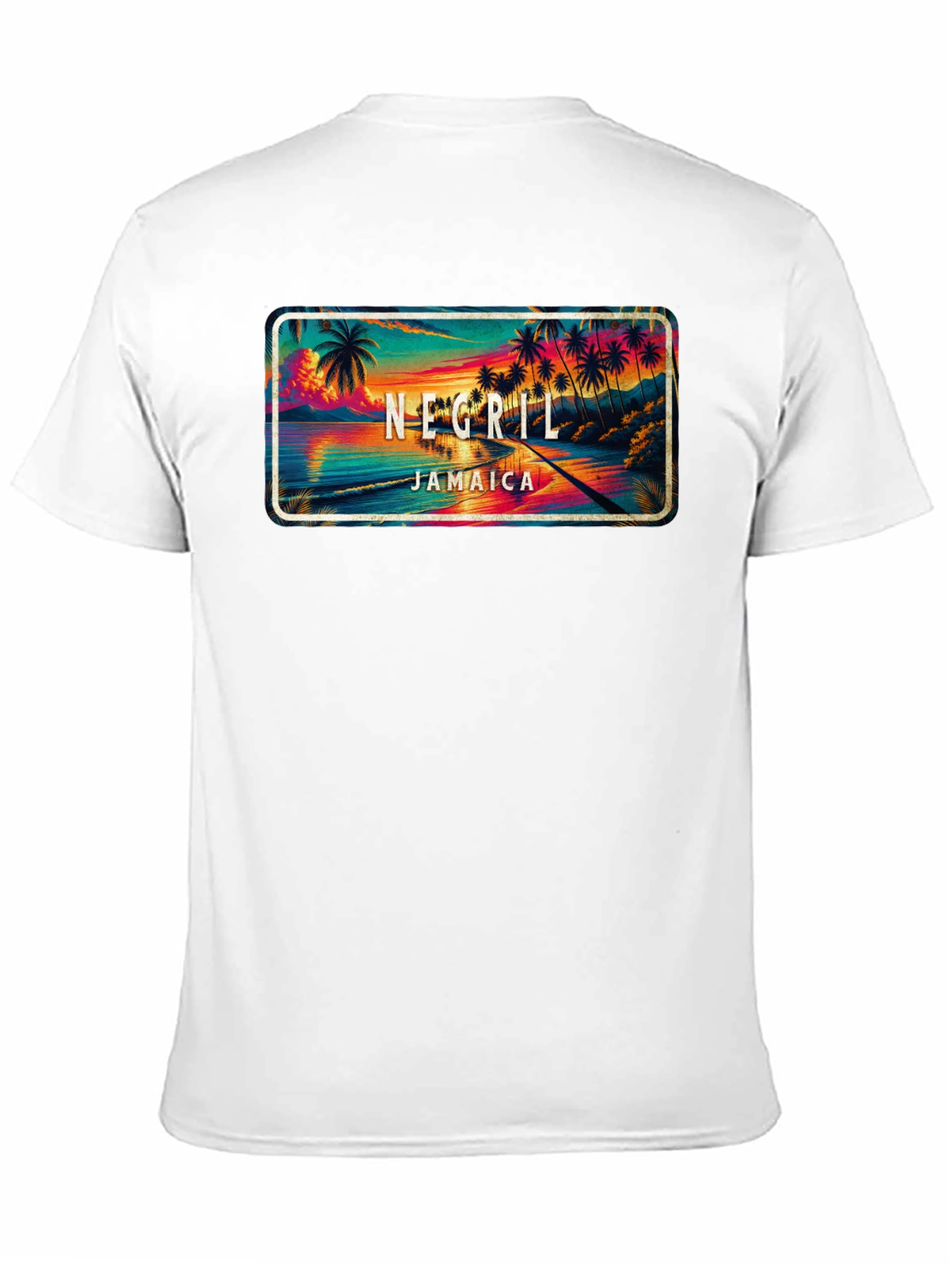 Negril Jamaica Graphic T-Shirt - Tropical Beach Design - 11
