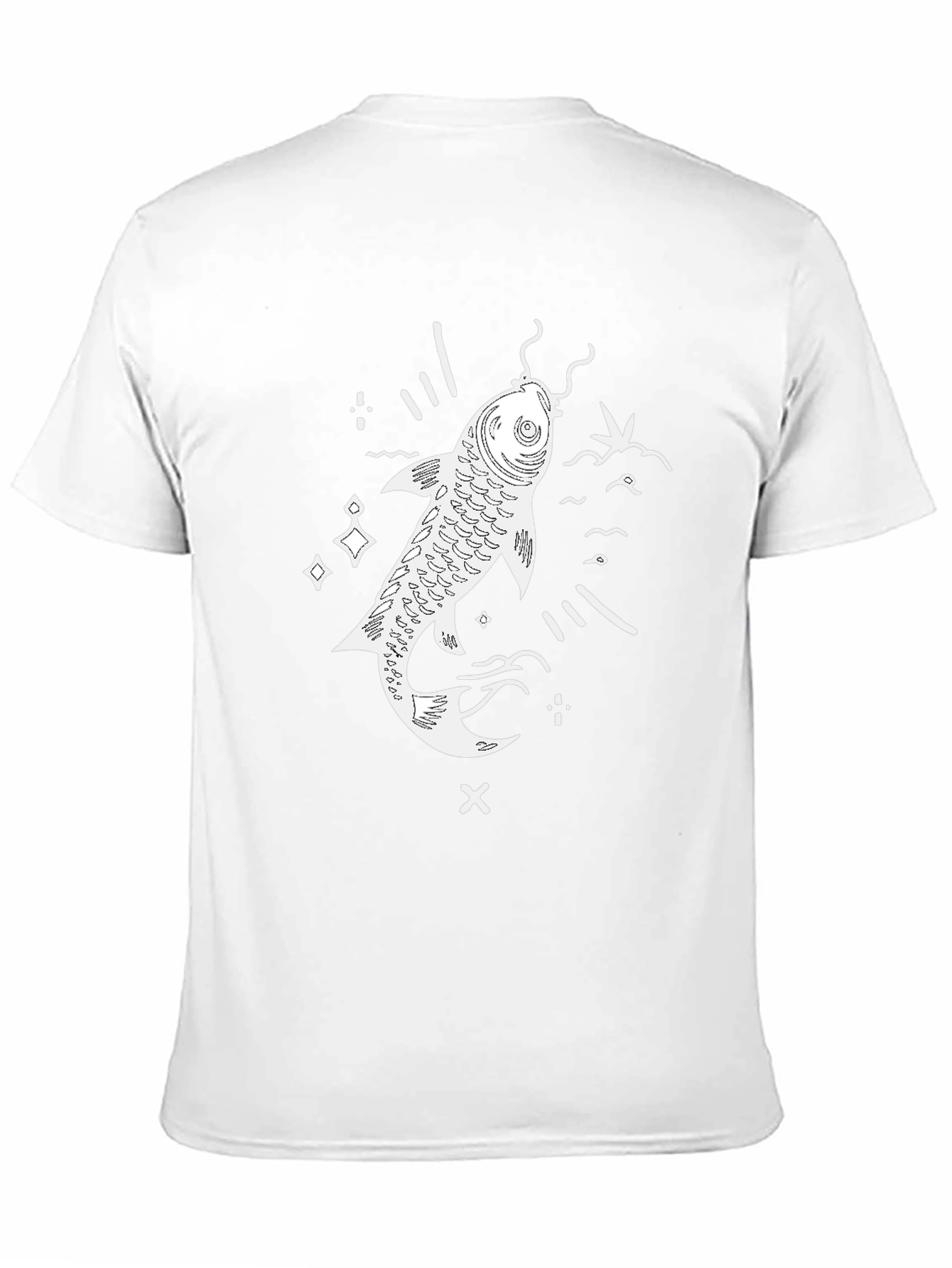 Black Koi Fish Graphic T-Shirt - Black Casual Tee view 11