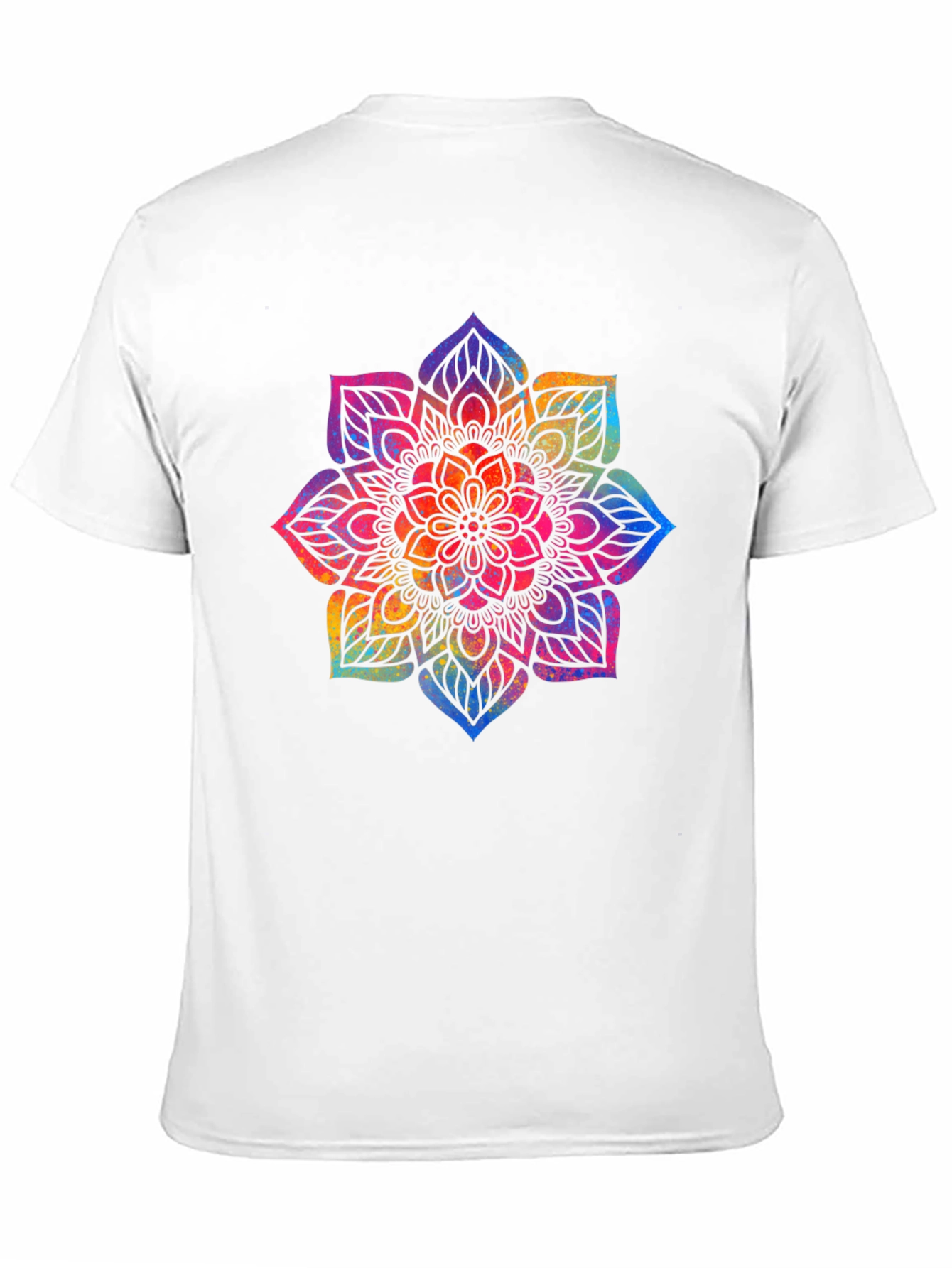 Black Vibrant Mandala Graphic Tee - Black Cotton Comfort view 11