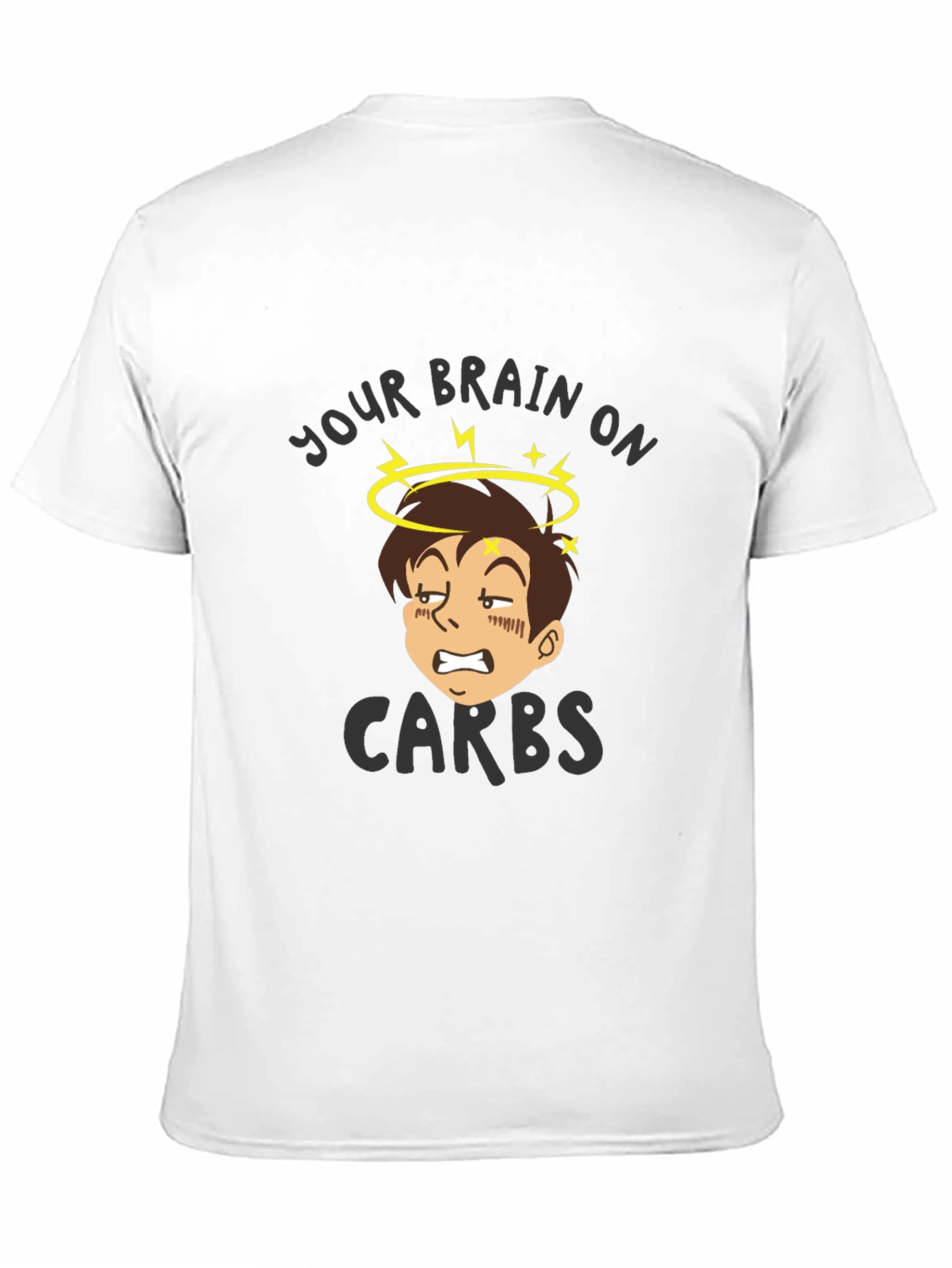 Black Your Brain On Carbs Black T-Shirt view 11