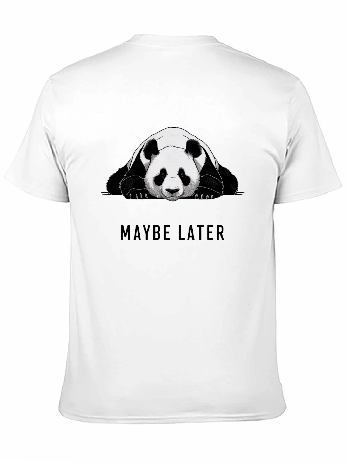 Black Lazy Panda Graphic Tee - "Maybe Later" Black Cotton T-Shirt view 11