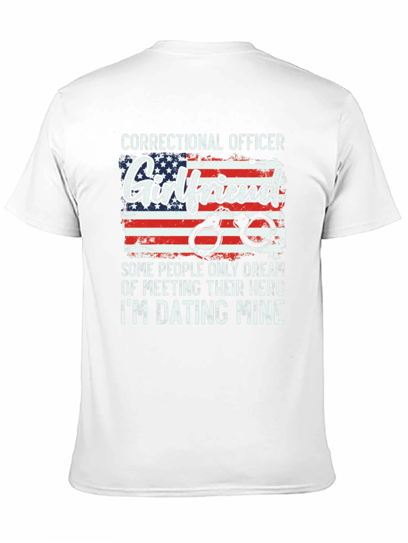 Black Correctional Officer Girlfriend T-Shirt - Hero Dating Tee view 11