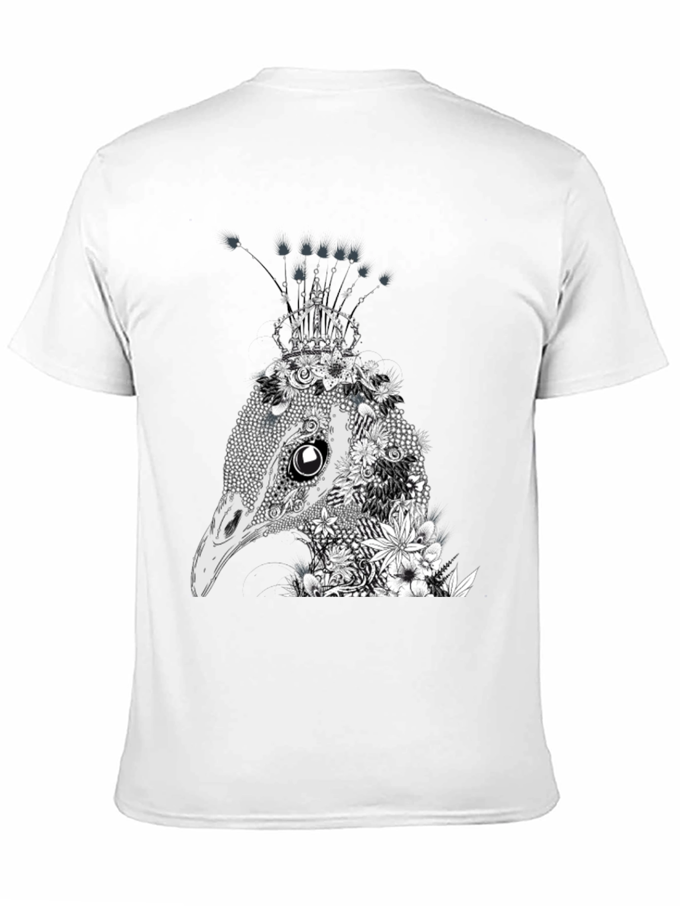 Black Floral Ostrich Crown Graphic Tee view 11