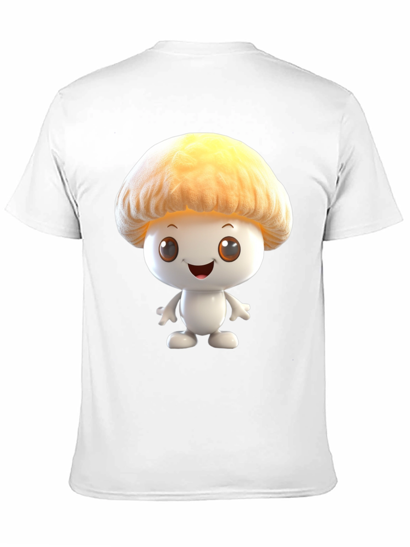 Black Mushroom Cartoon Graphic Tee - Black Cotton Blend Shirt view 11