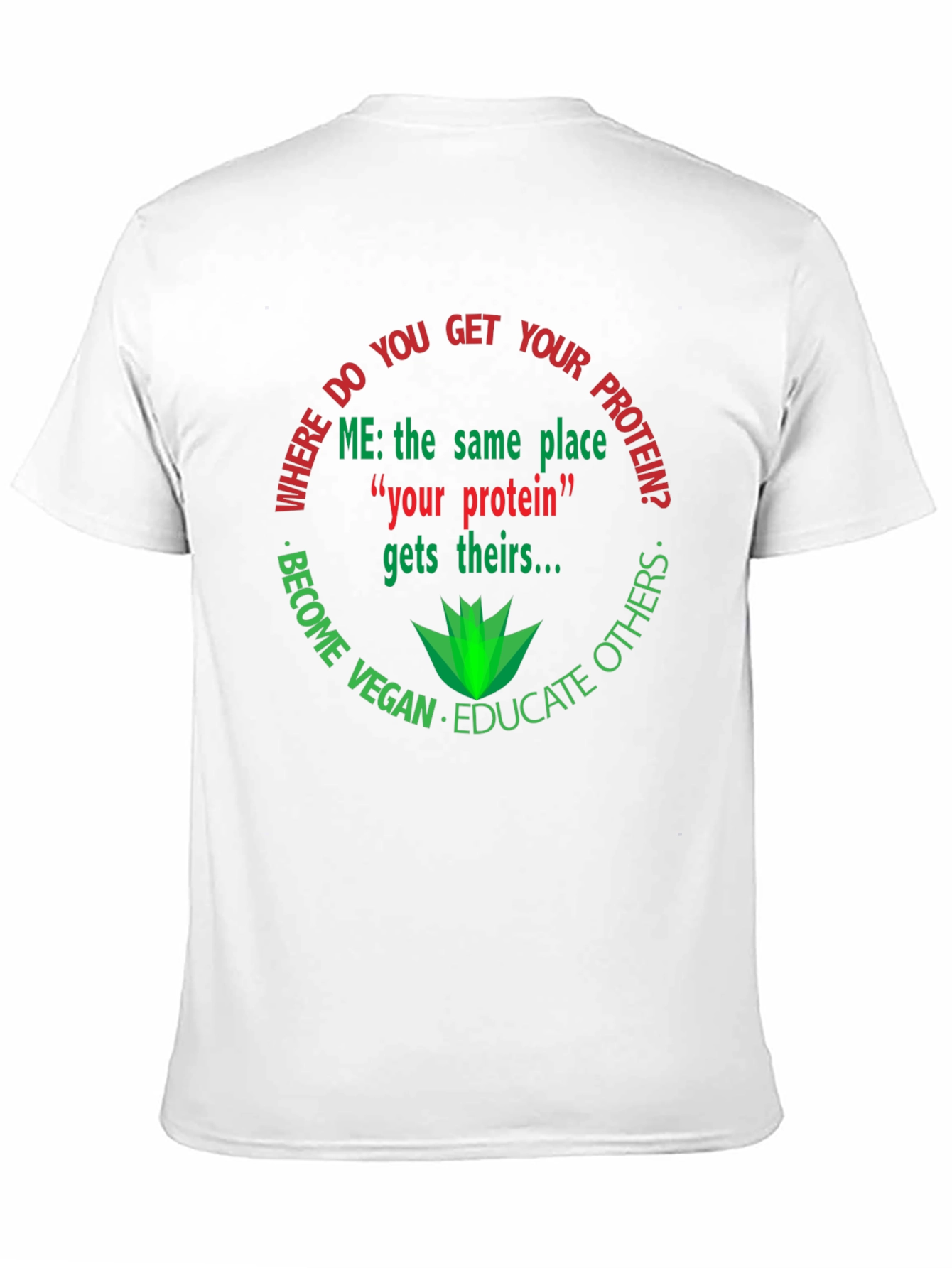 Black Vegan Protein T-Shirt - Educate Others view 11