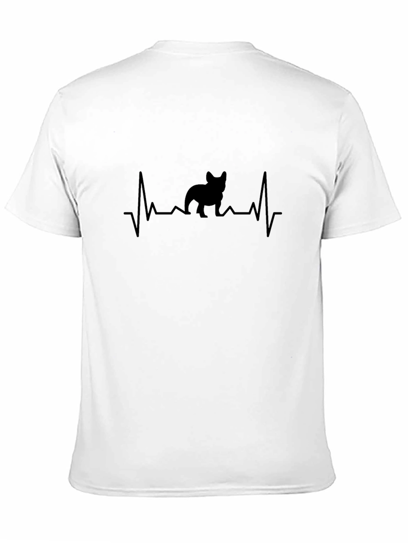 Black Black French Bulldog Heartbeat T-Shirt view 11