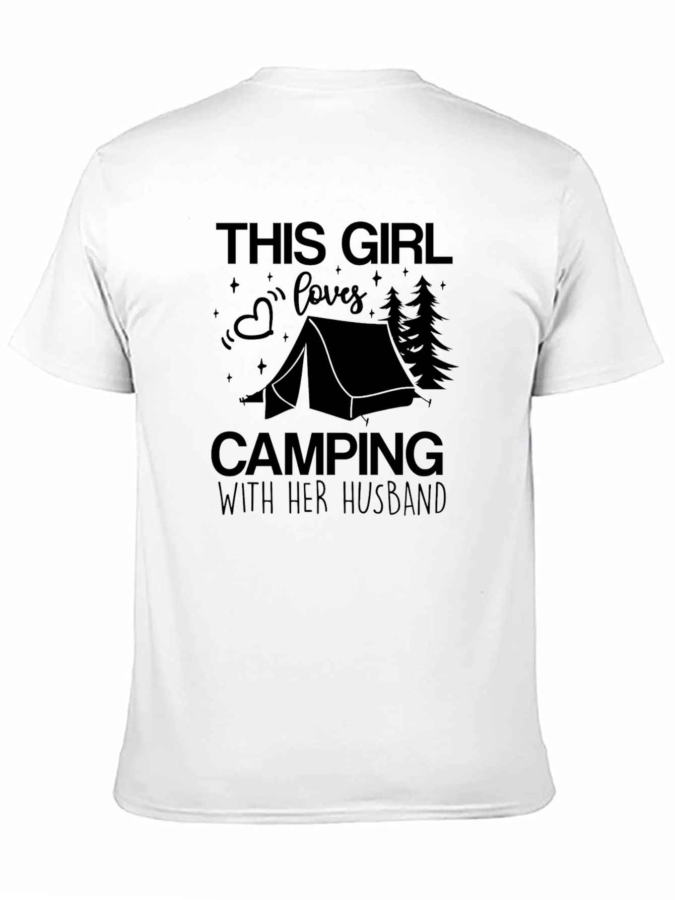 Black Camping Girl T-Shirt - "With Her Husband" Tee view 11