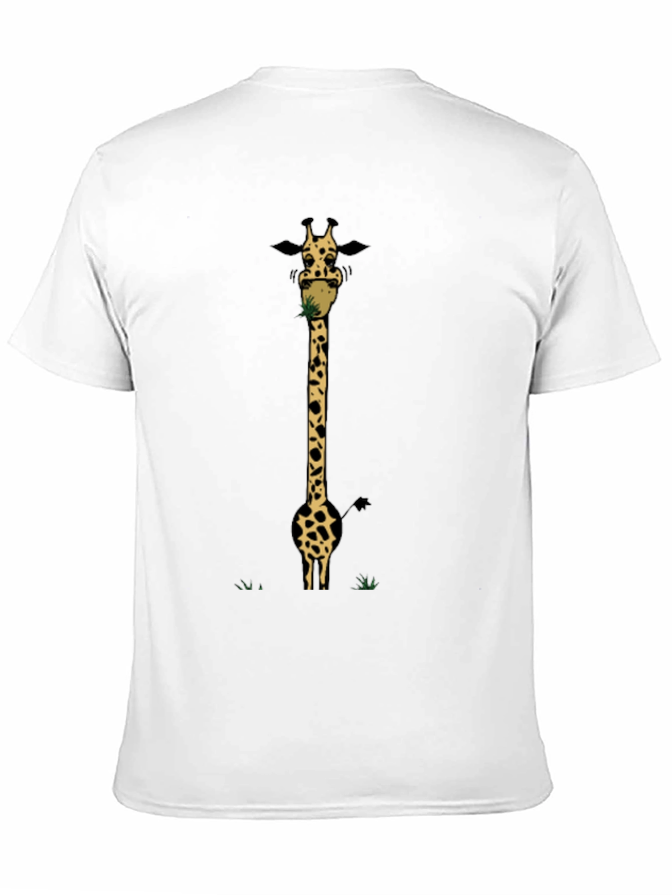 Black Giraffe Eating Grass Graphic Tee view 11
