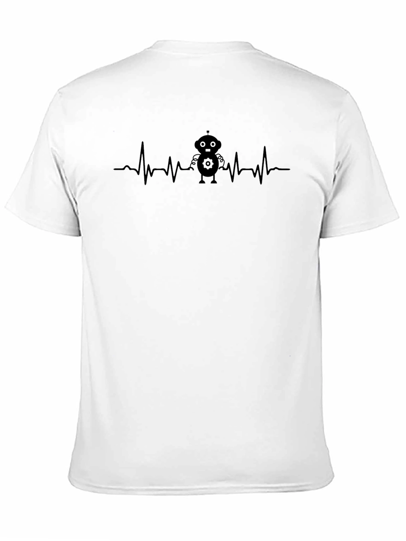 Black Robot Heartbeat Graphic Tee - Men's Black T-Shirt view 11