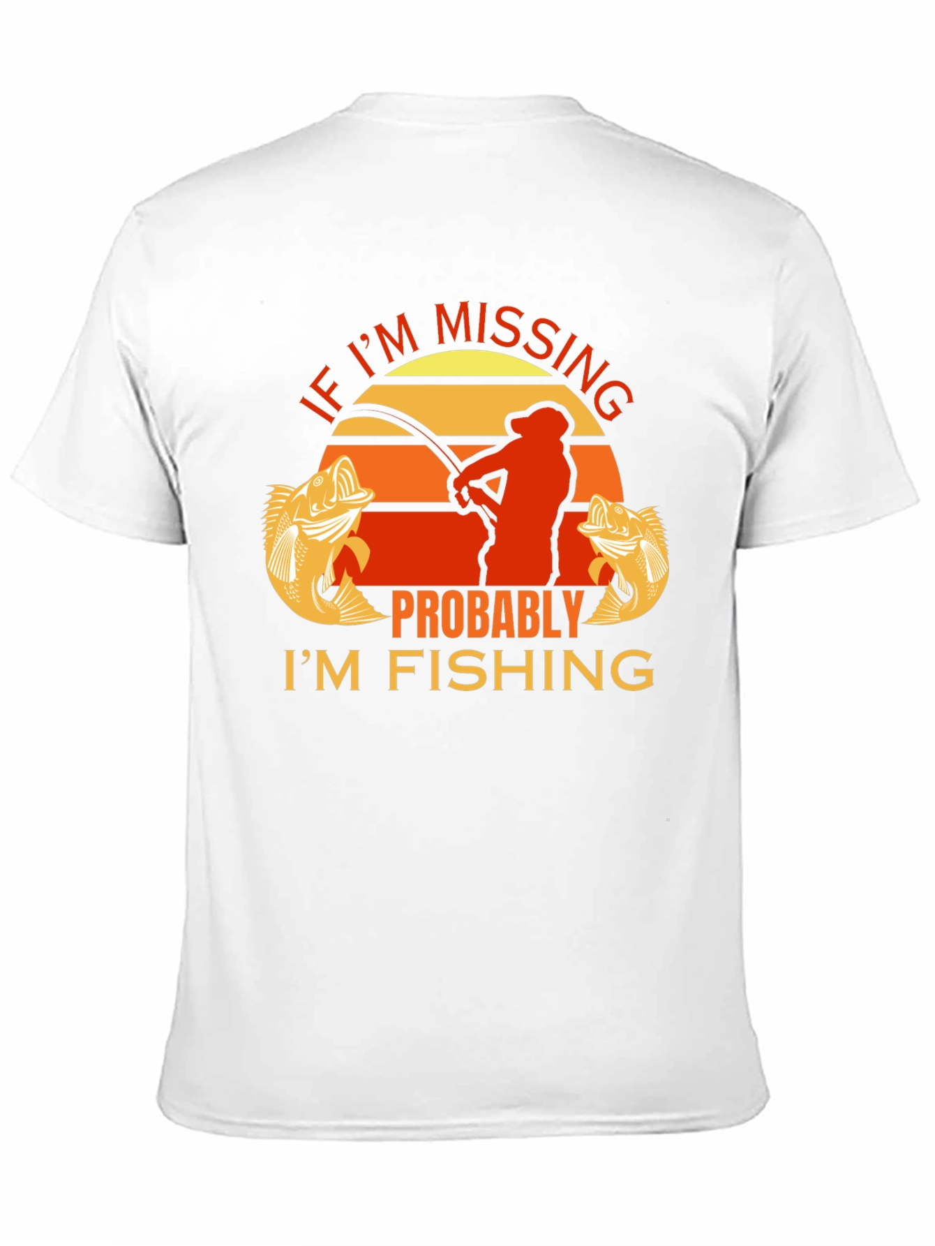Black Funny Fishing T-Shirt - If I'm Missing, I'm Fishing view 11