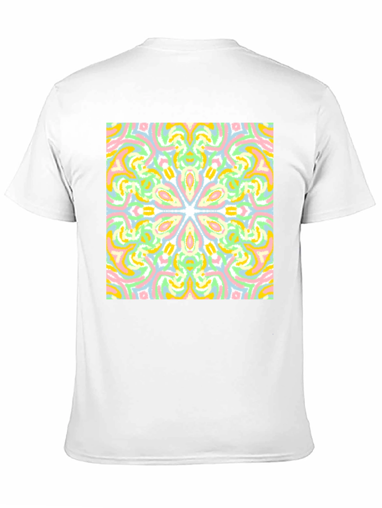 Black Colorful Mandala Graphic Tee - Black Cotton Casual T-Shirt view 11