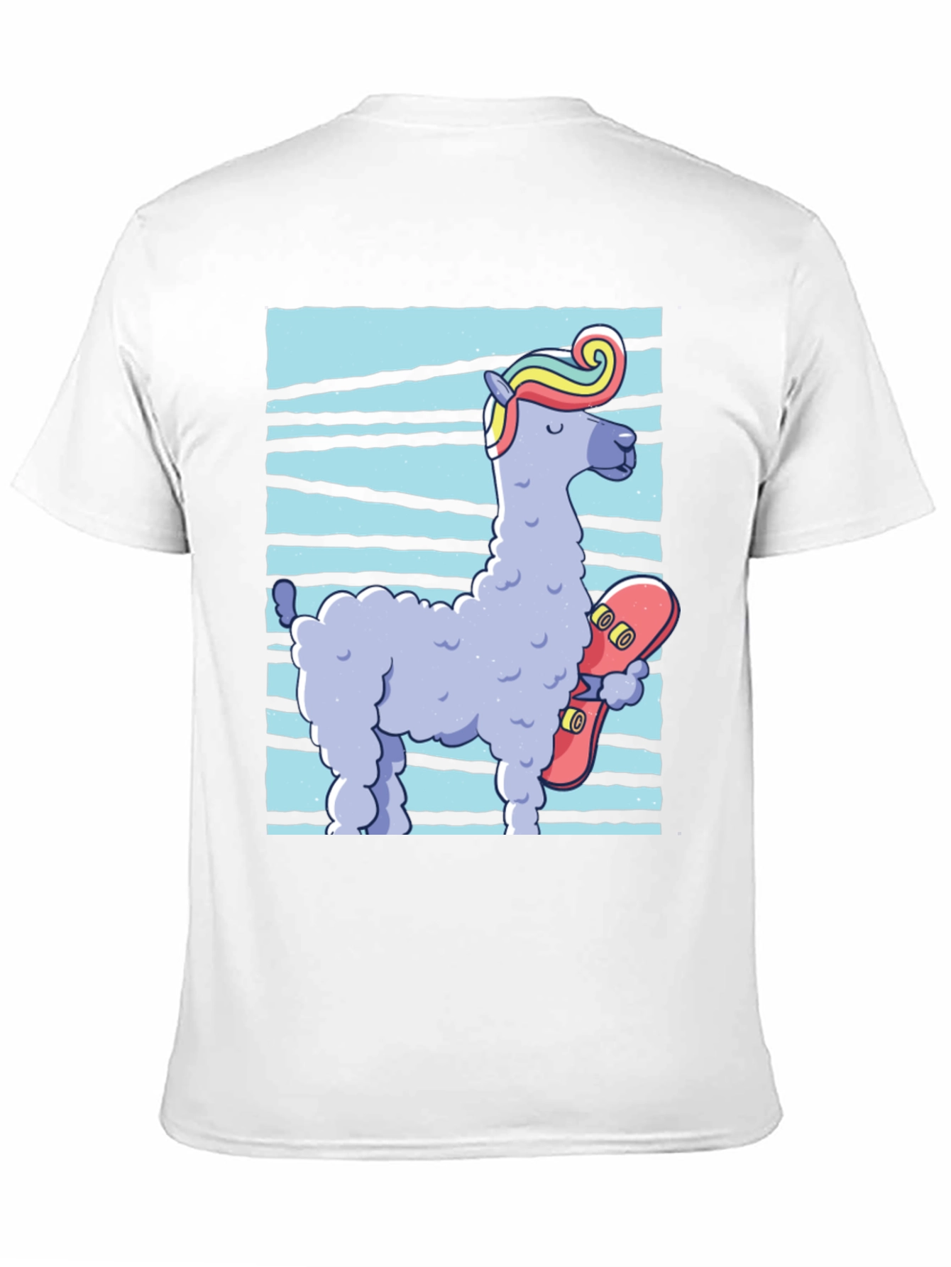 Black Llama Skateboarder Graphic Tee - Black Cotton Blend view 11