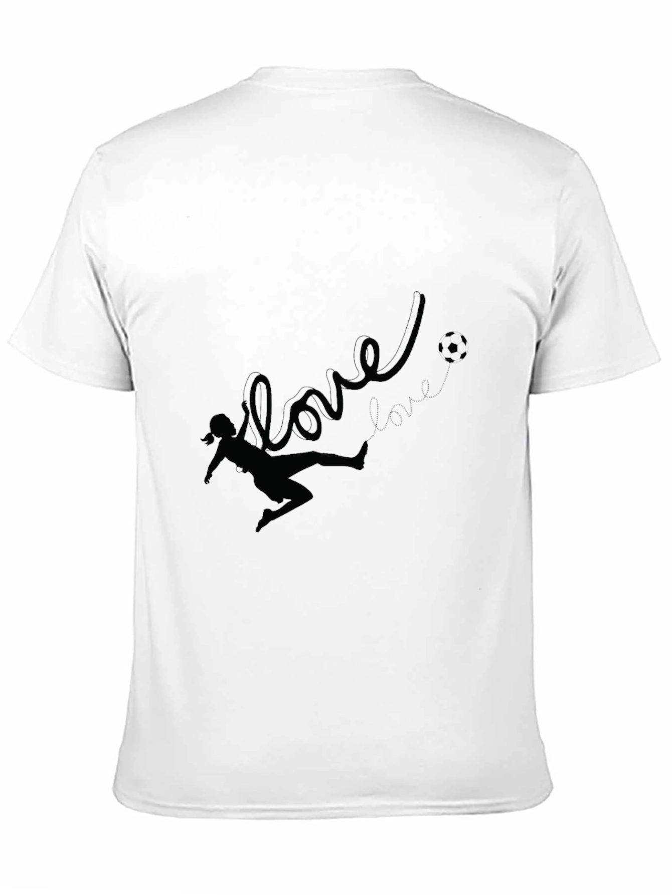 Black Love Soccer Black T-Shirt for Women view 11