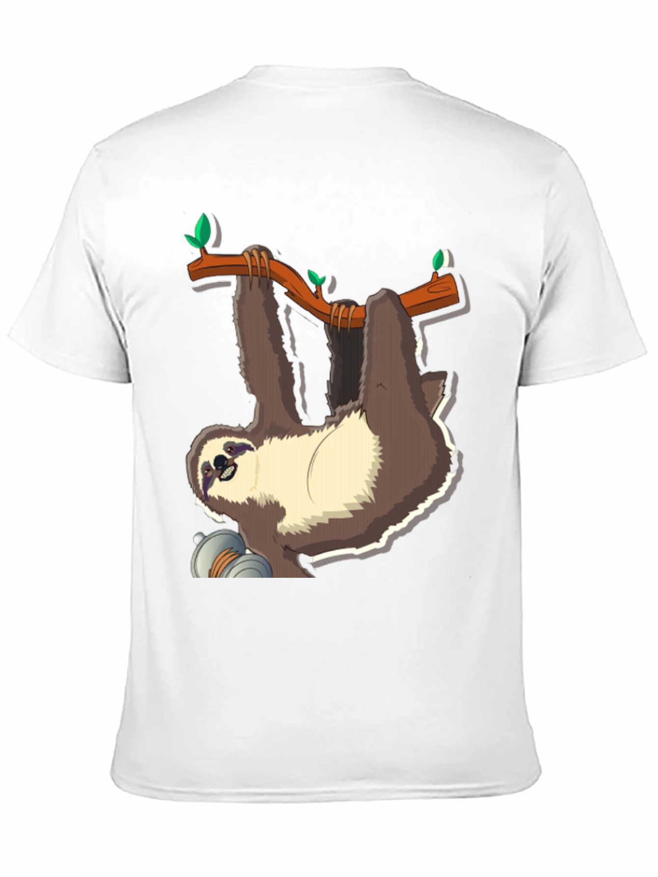 Black Sloth on Branch Graphic T-Shirt - Men's Black Tee view 11