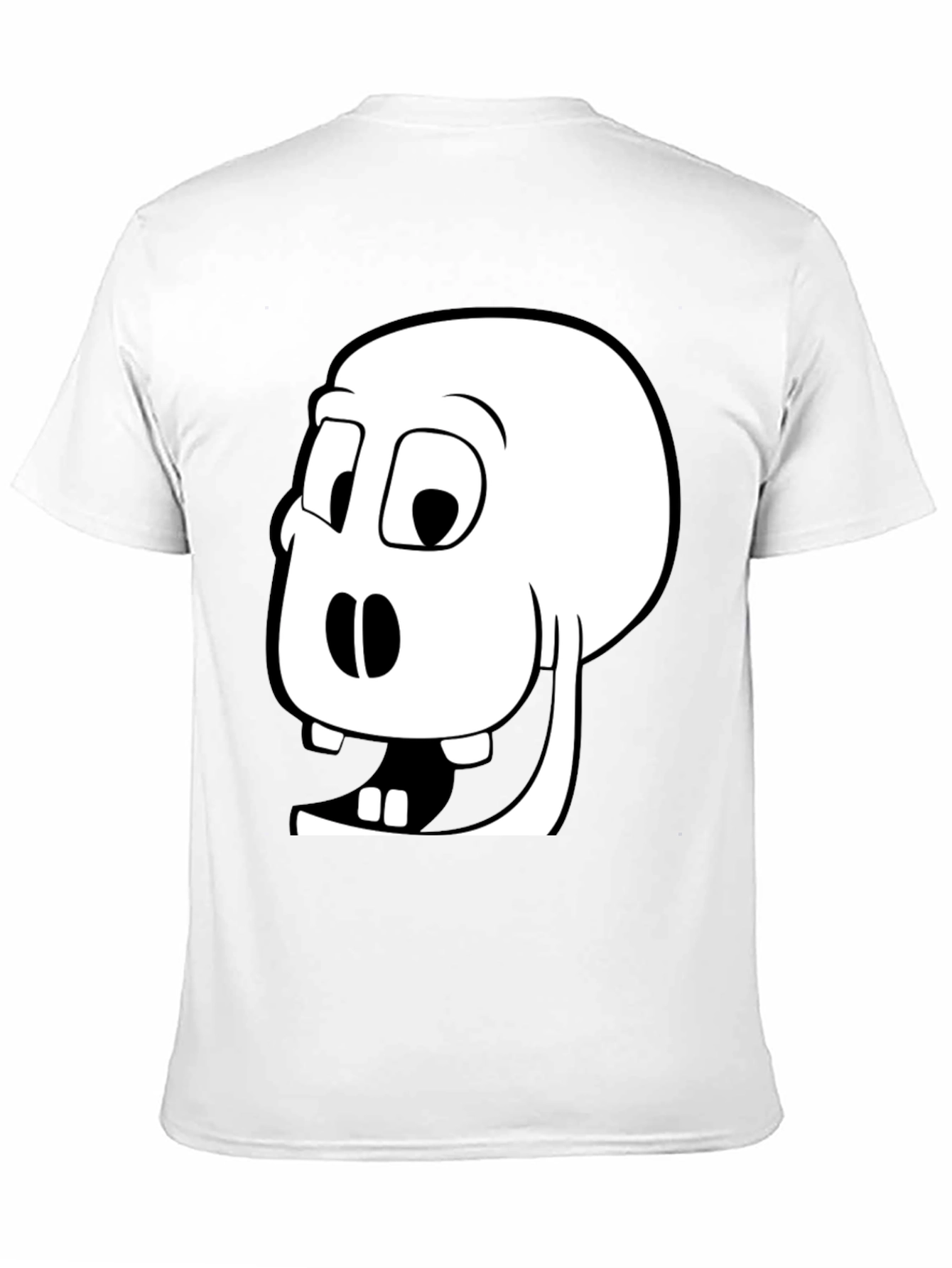 Black Funny Cartoon Skull Graphic Tee - Black Cotton Blend view 11