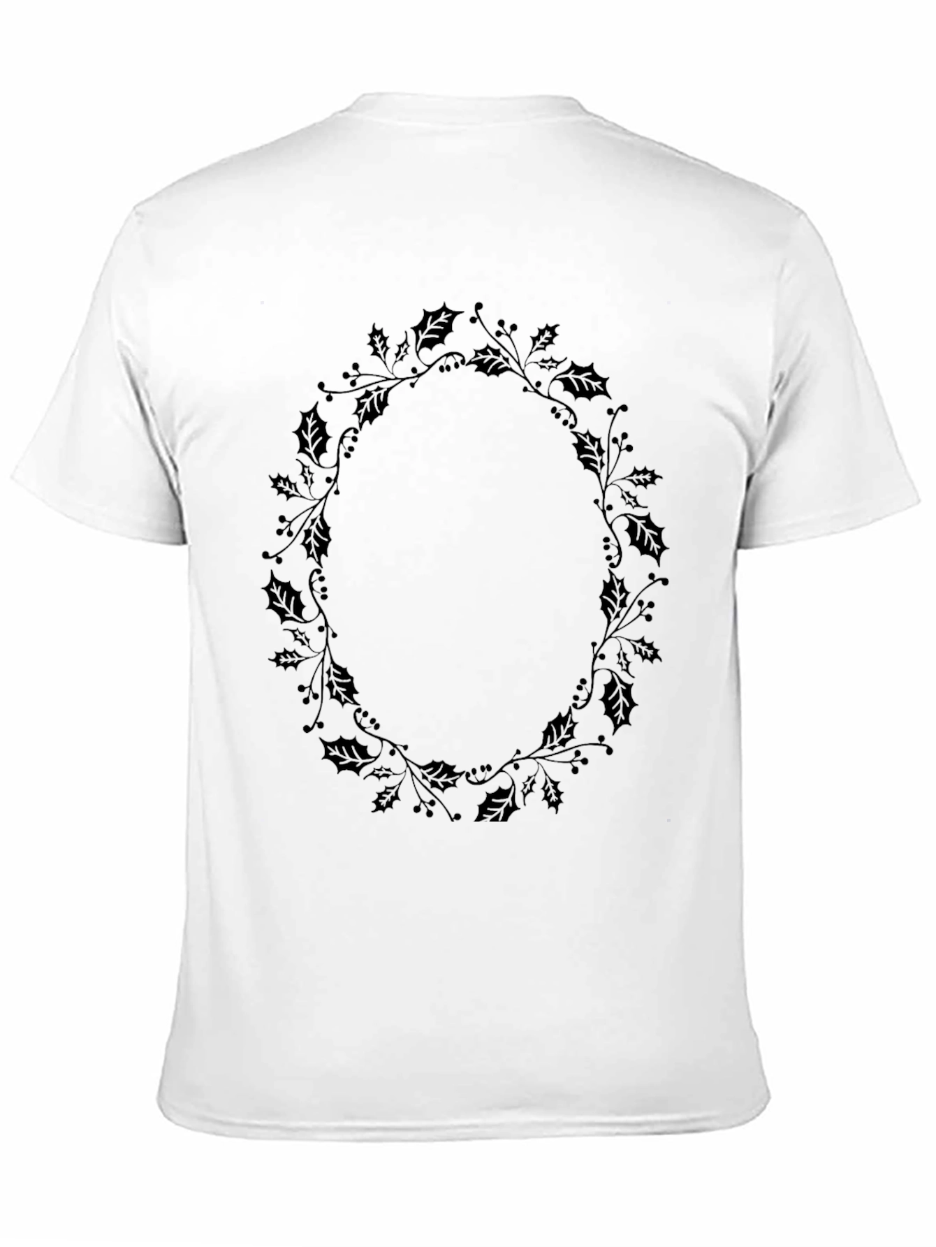 Black Men's Black Holly Wreath Graphic Tee view 11