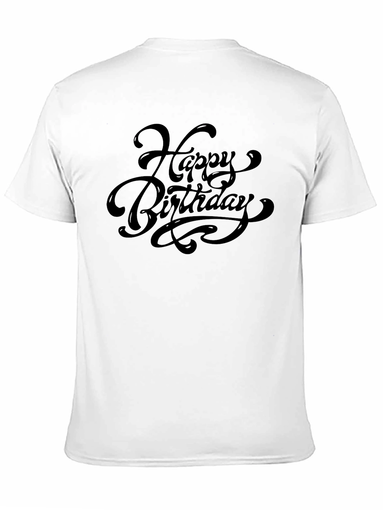 Black Happy Birthday Black Crew Neck T-Shirt view 11