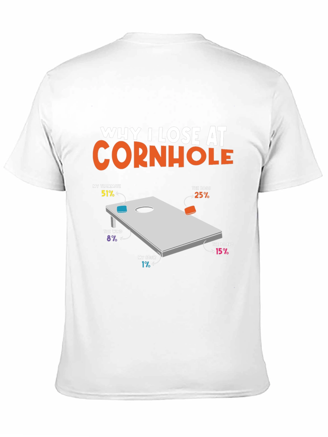 Black Funny Cornhole T-Shirt - Blame Your Losses! view 11