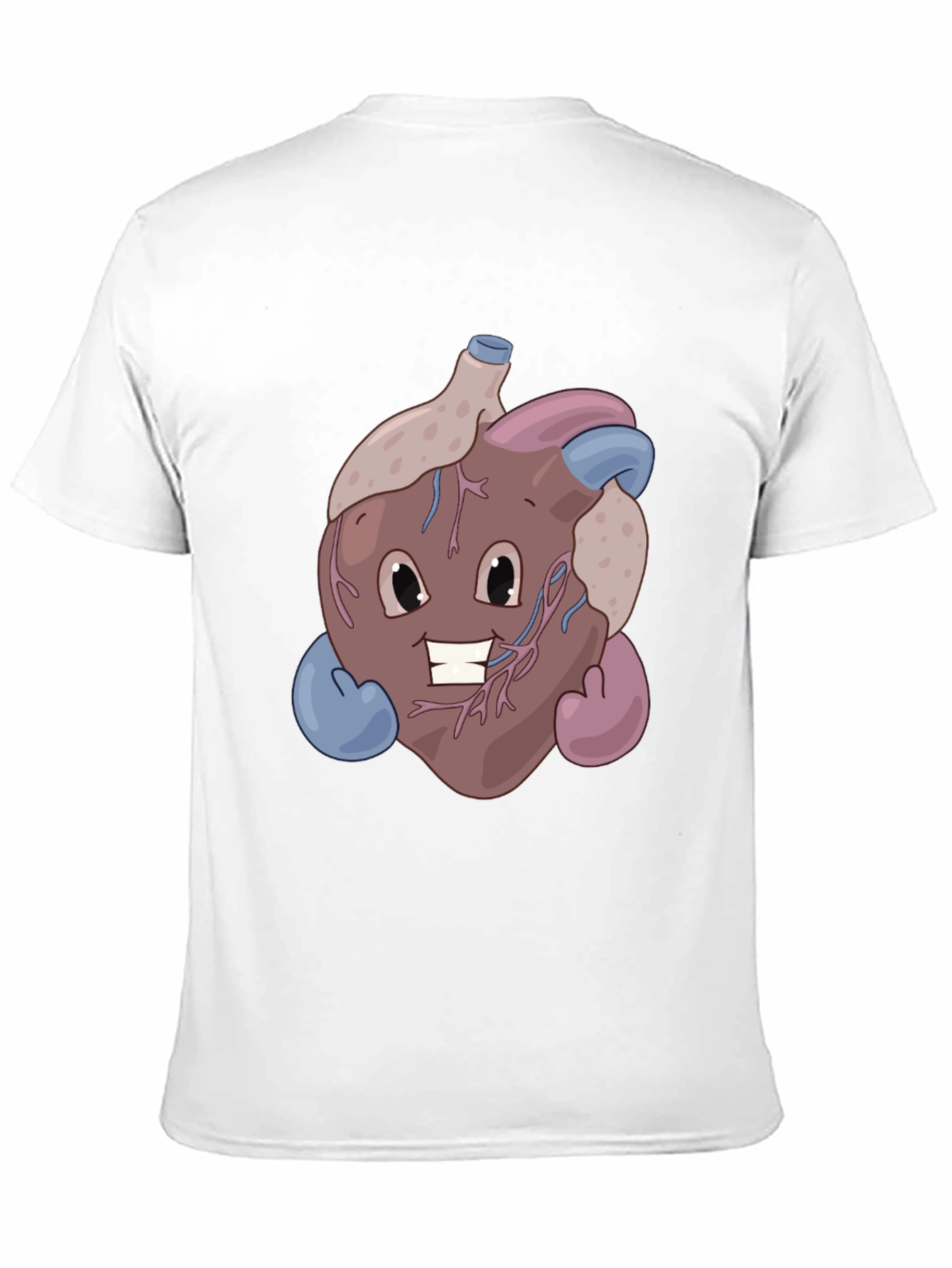 Black Funny Cartoon Heart T-Shirt - Anatomically Awesome! view 11