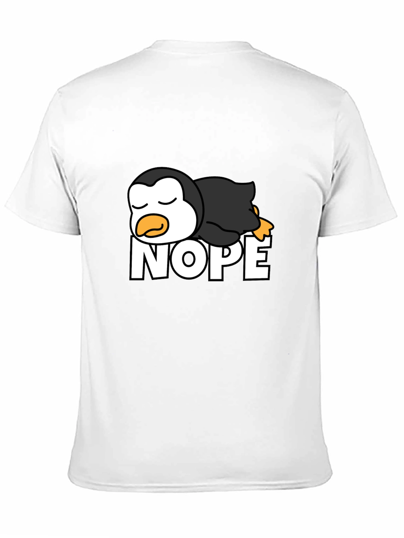 Black Nope Penguin T-Shirt - Funny Lazy Bird Tee view 11