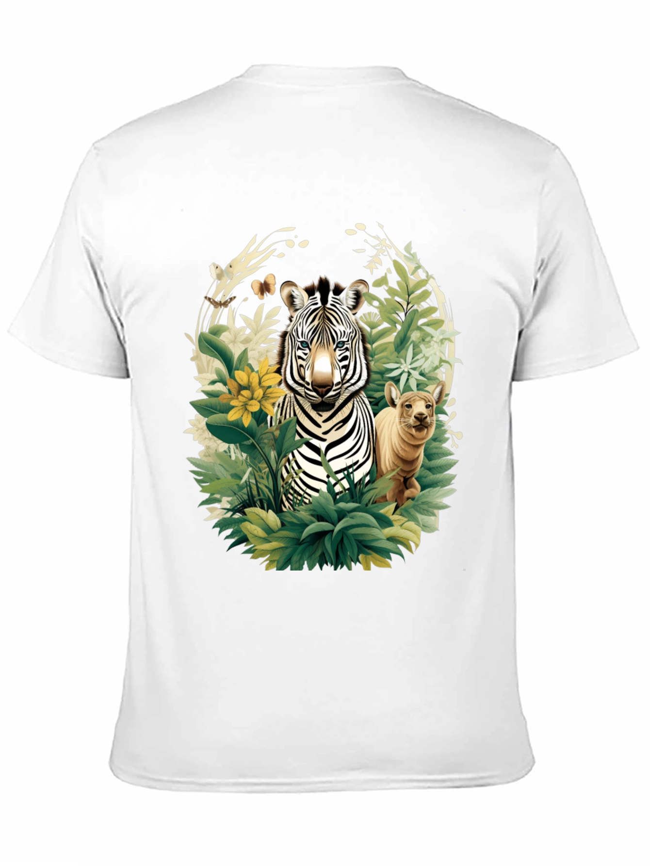 Black Zebra & Cub Wildlife T-Shirt - Unique Animal Design view 11