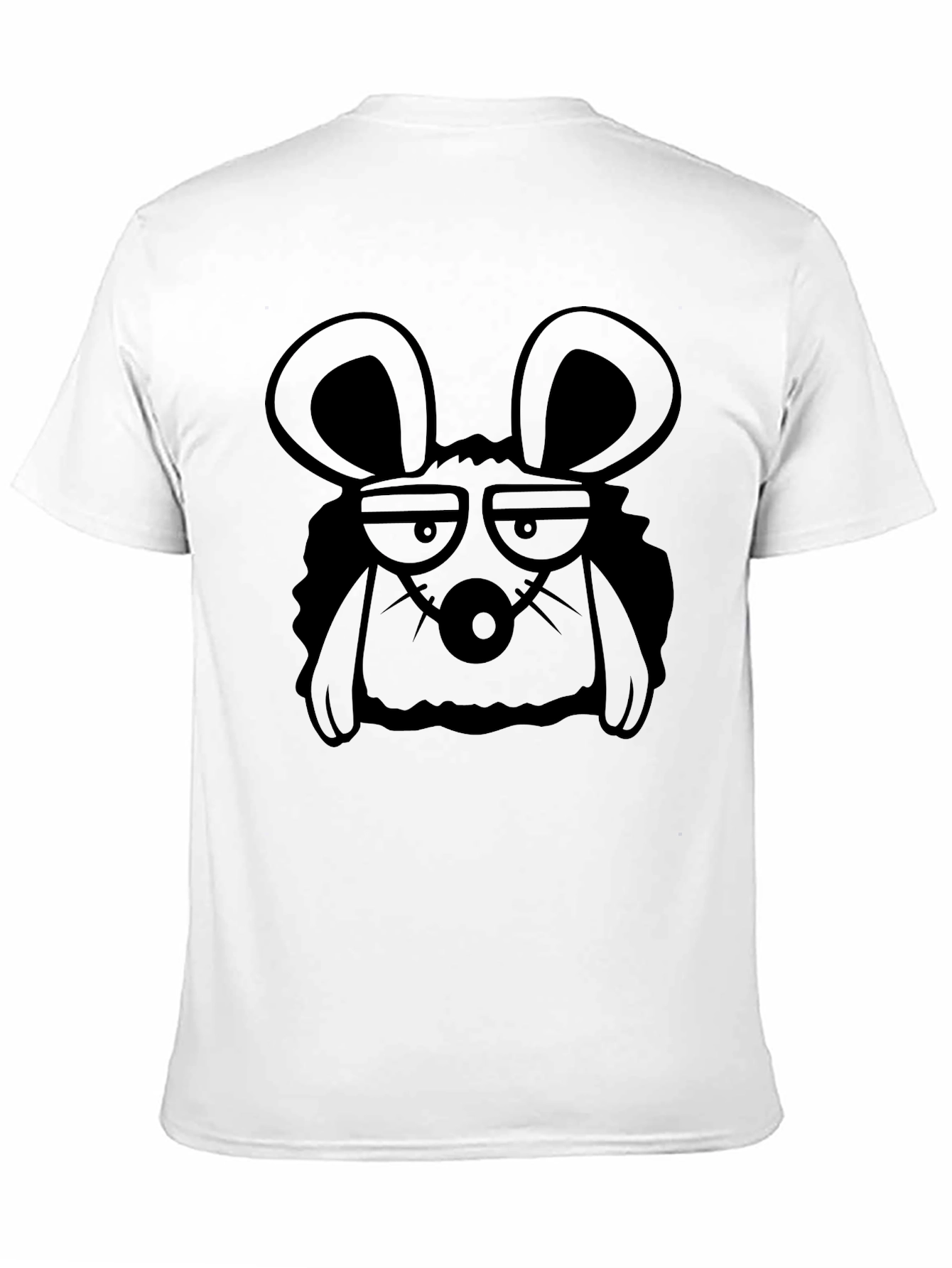 Black Grumpy Mouse Graphic Tee - Black Cotton T-Shirt view 11