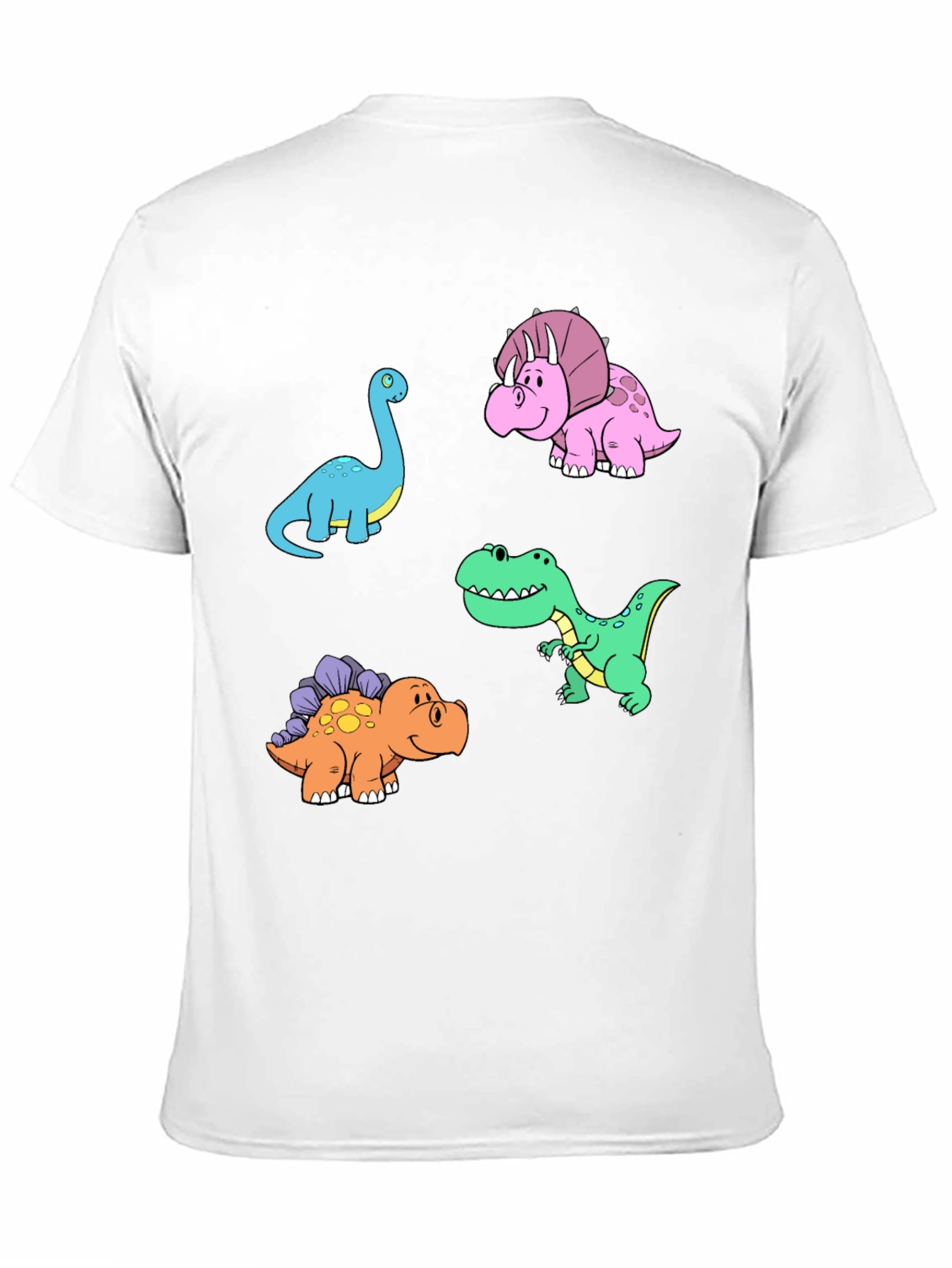 Black Dinosaur Cartoon Print Black T-Shirt view 11
