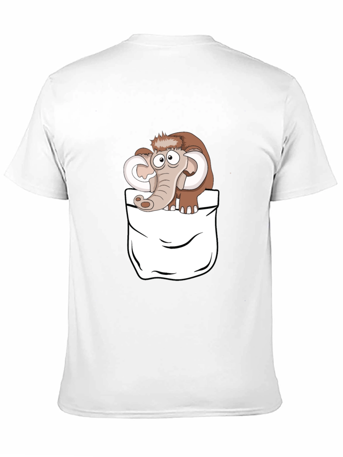 Black Cartoon Mammoth Pocket Black T-Shirt view 11