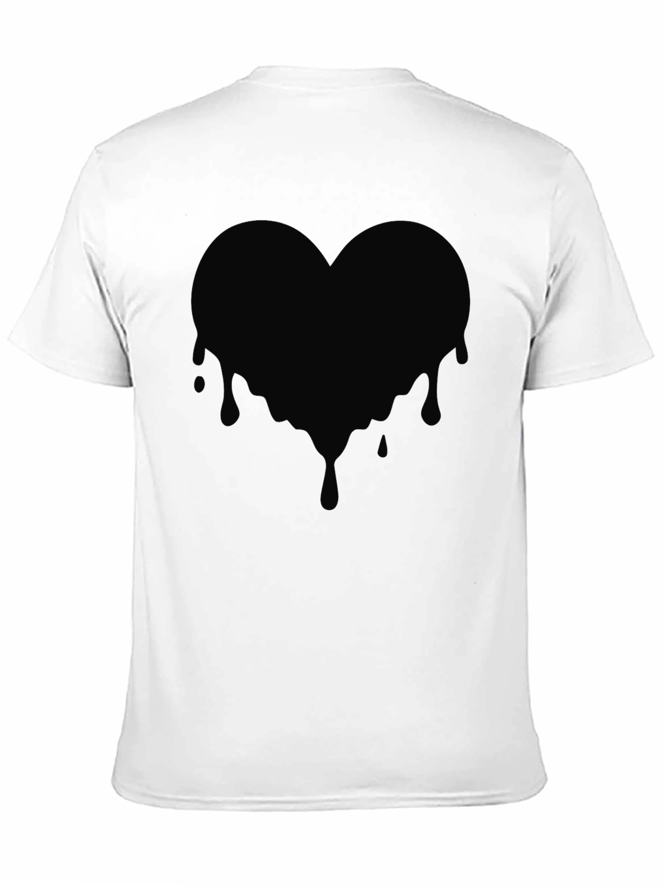 Black Melting Heart Graphic Tee - Black Cotton T-Shirt view 11