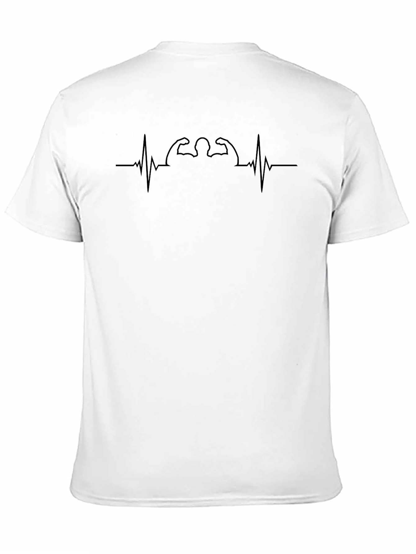 Black Bodybuilding Heartbeat Graphic Tee - Fitness T-Shirt view 11