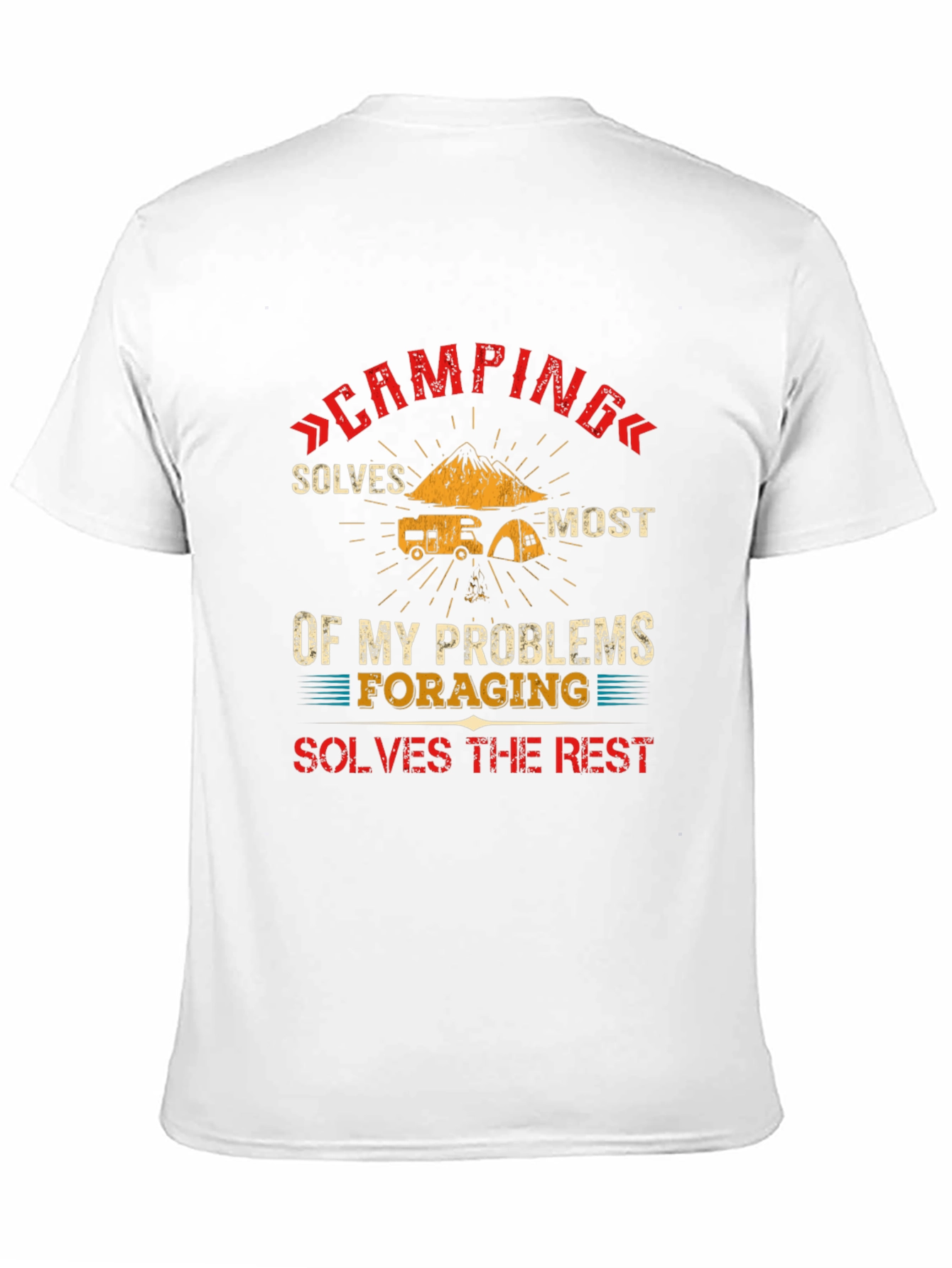 Black Camping Solves Most Problems T-Shirt view 11