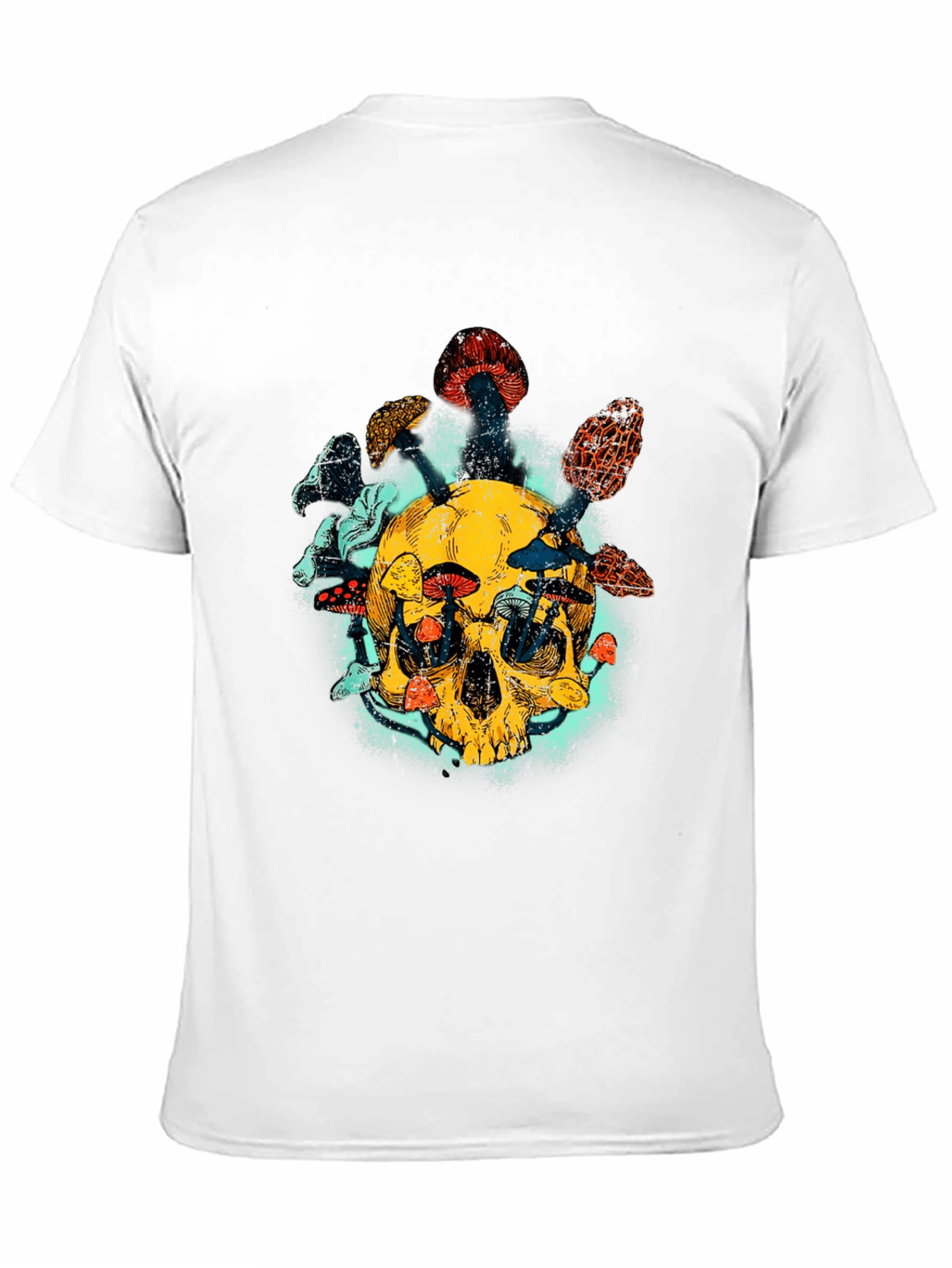 Black Skull & Mushroom Graphic Tee - Unique Design view 11