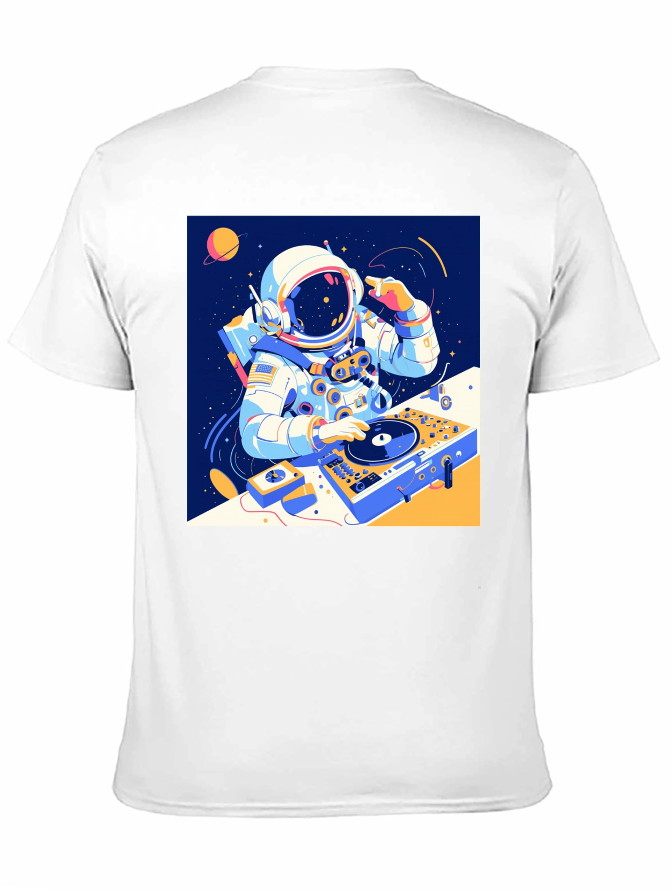 Black Astronaut DJ Graphic T-Shirt - Space Music view 11