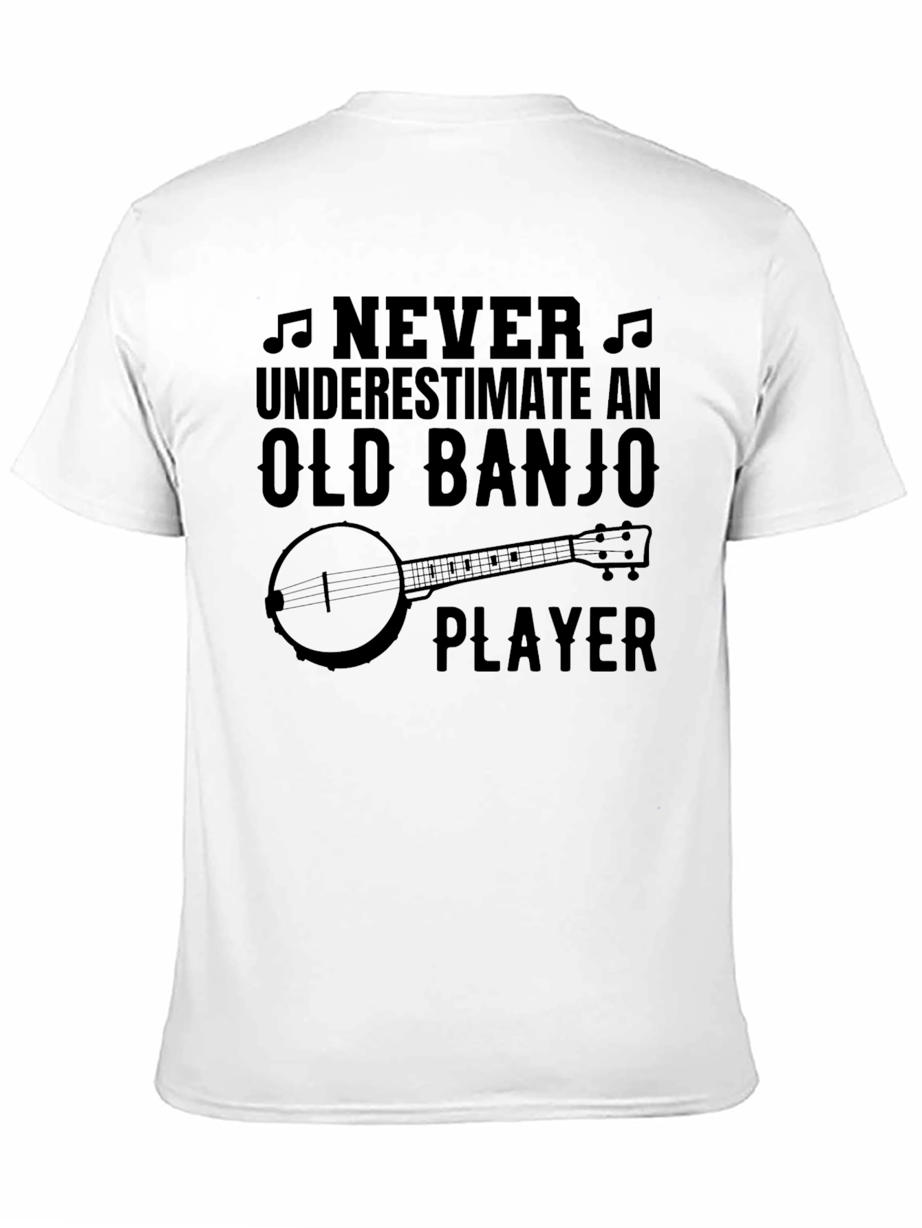 Black Old Banjo Player T-Shirt view 11